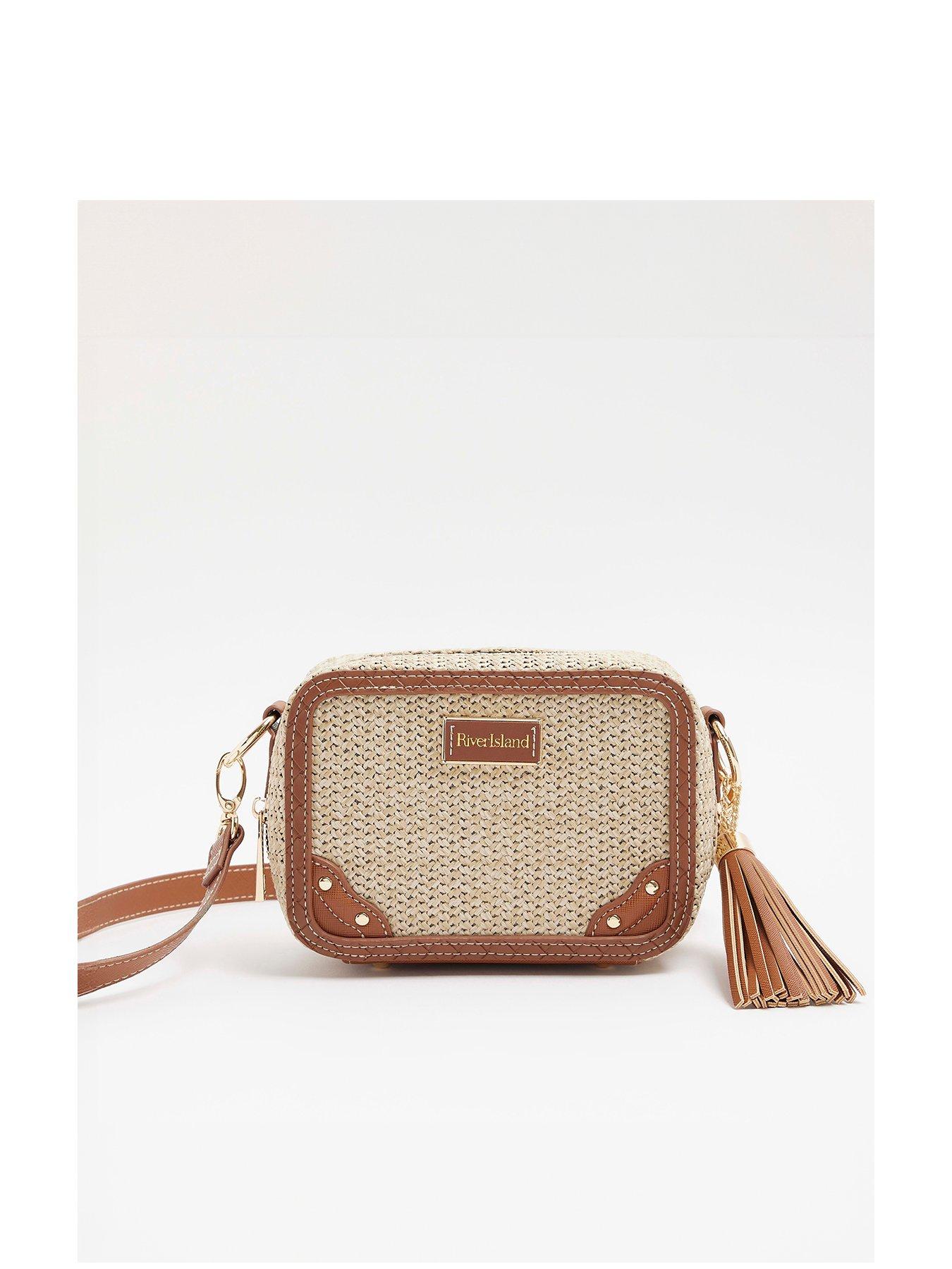 River Island Raffia Oval Boxy Cross Body Handbag | Very.co.uk