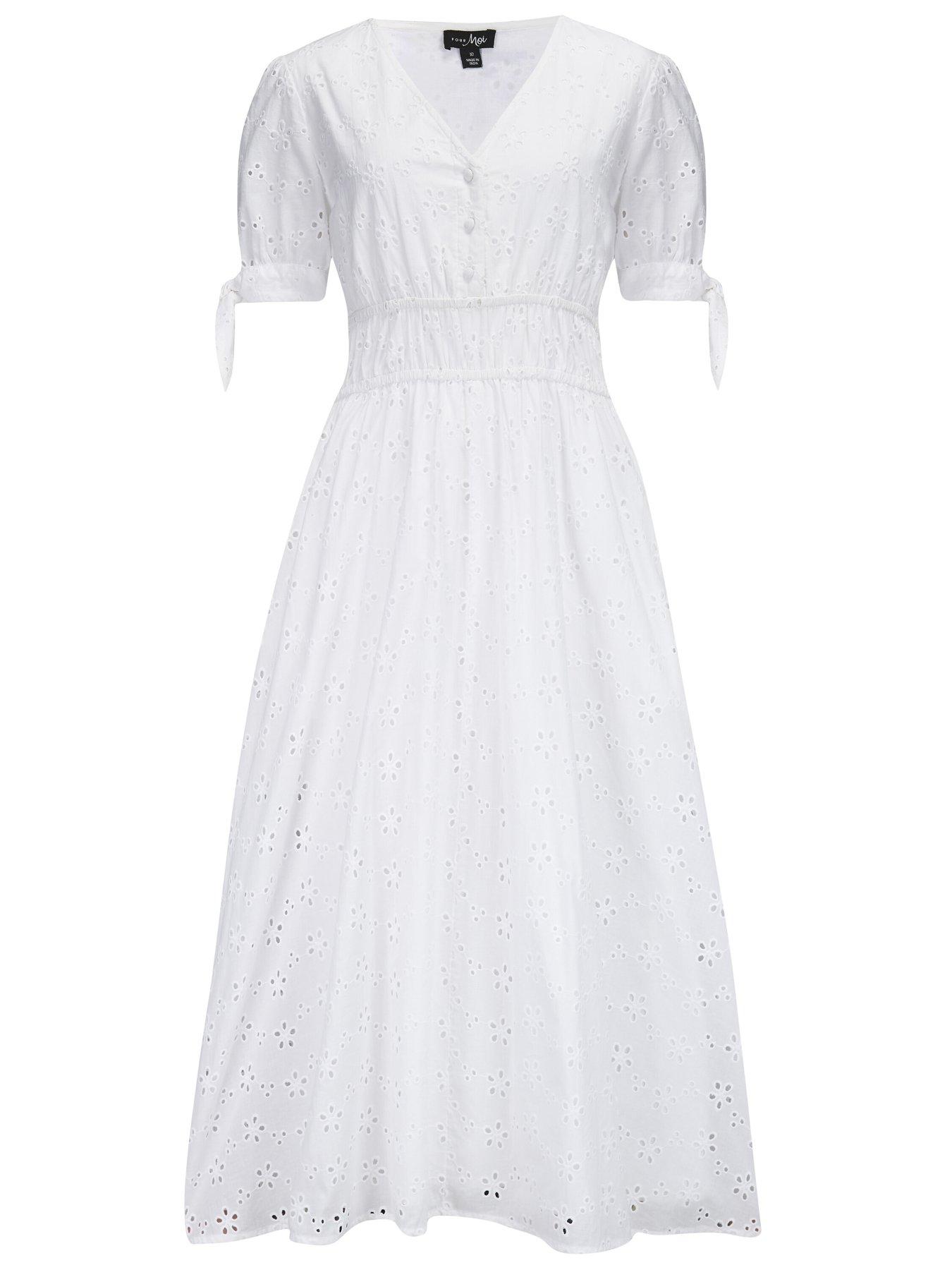 Pour Moi Amanda Cotton Broderie Tiered Midaxi Dress | Very.co.uk