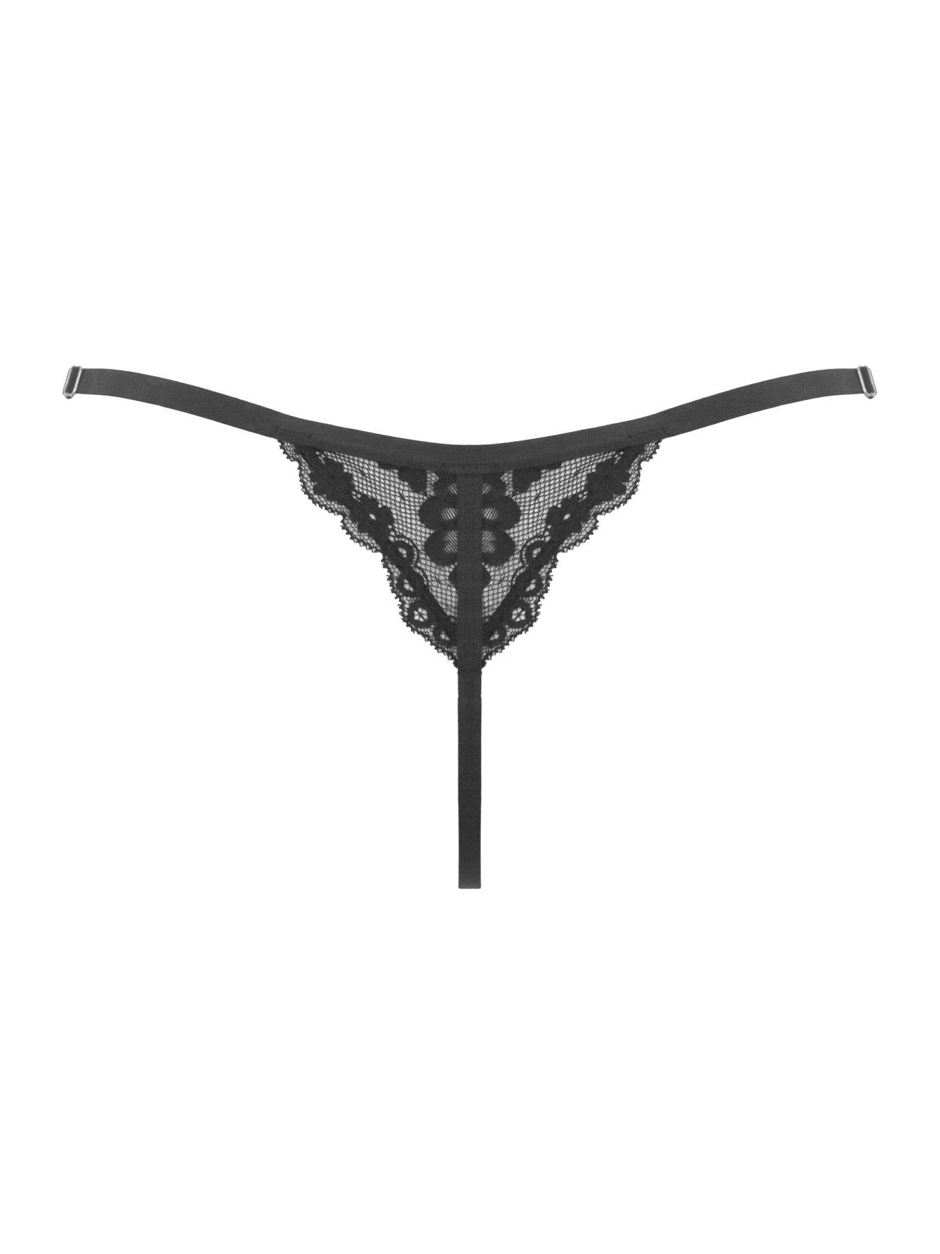 Pour Moi Fleur G-String Thong - Black | Very