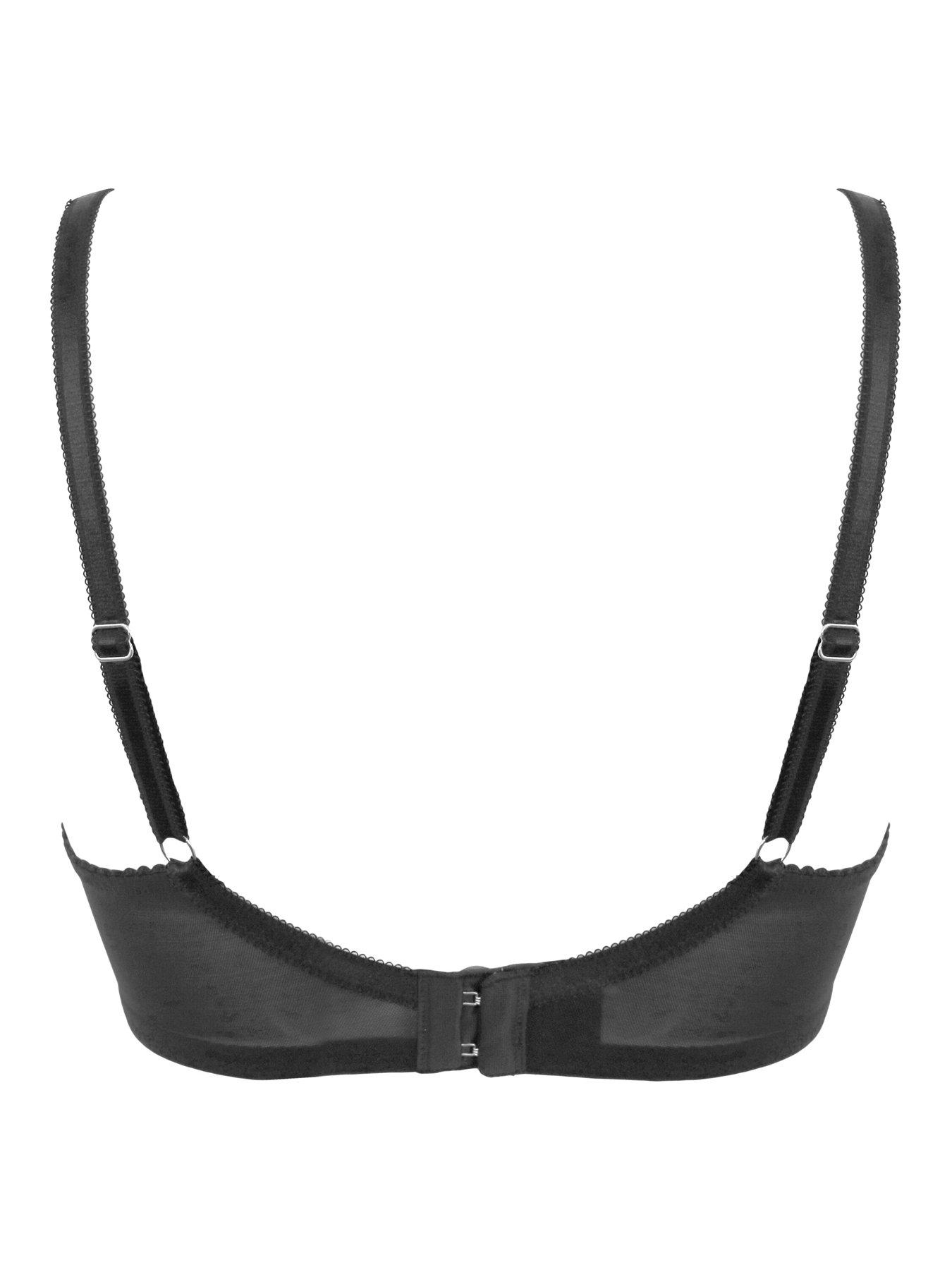 Image 4 of 4 of Pour Moi Fleur Padded Push-Up Plunge T-Shirt Bra - Black