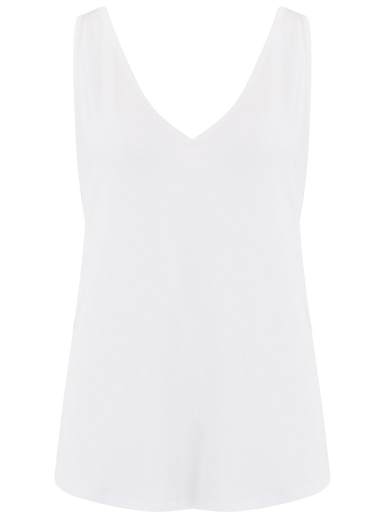 Image 3 of 4 of Pour Moi Sophie Fuller Bust Stretch V-Neck Vest - White