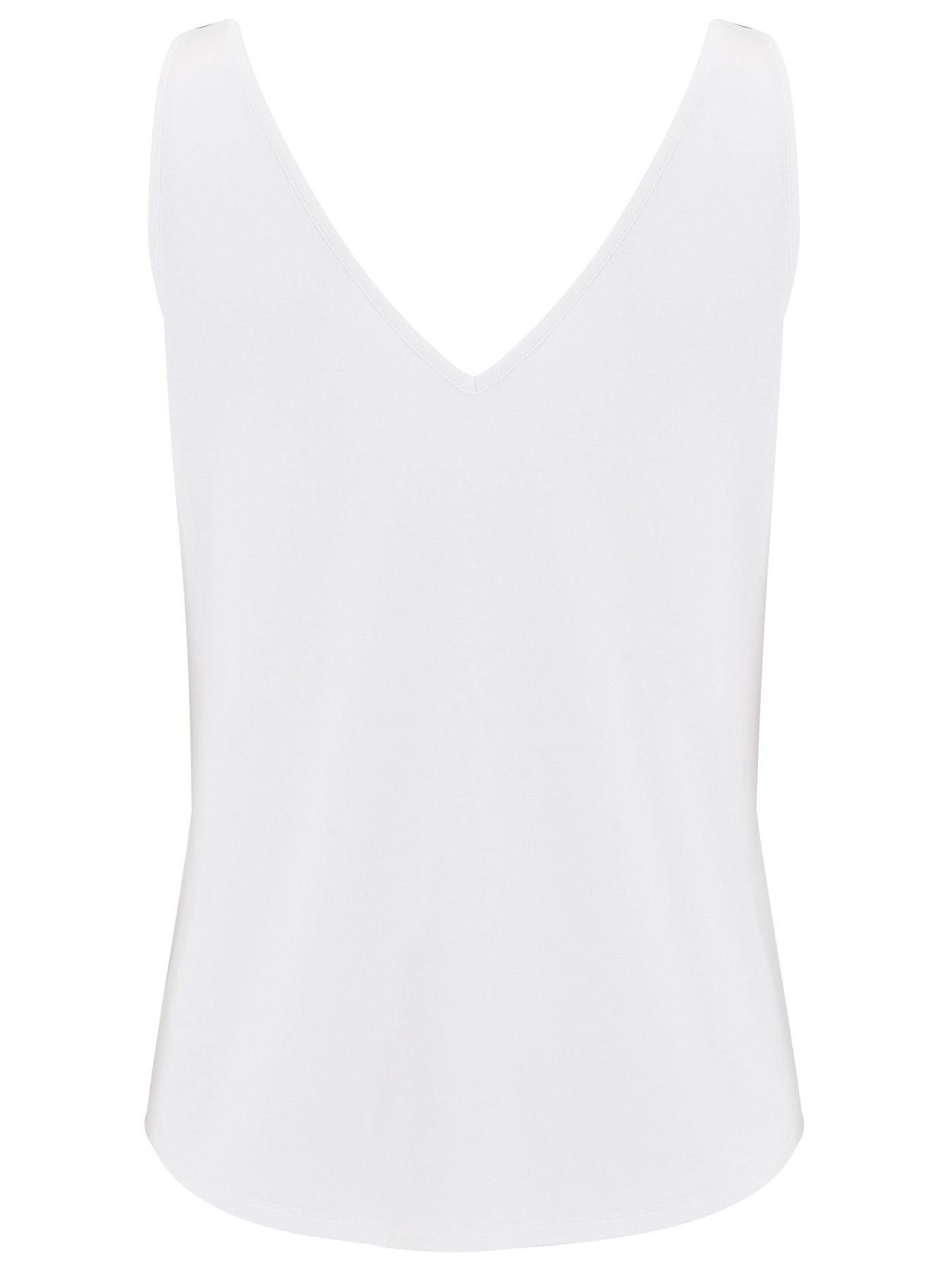 Image 4 of 4 of Pour Moi Sophie Fuller Bust Stretch V-Neck Vest - White