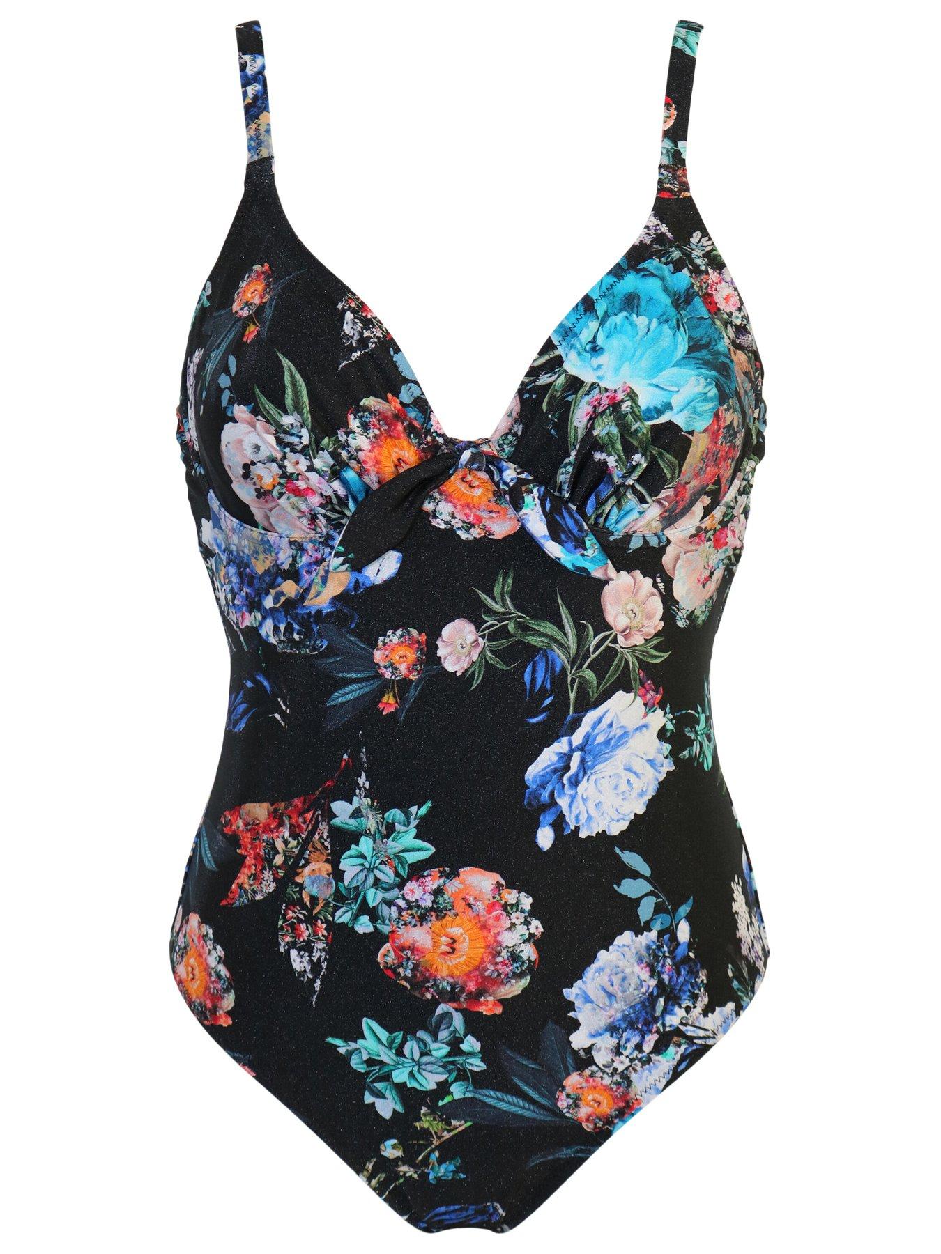 Image 3 of 4 of Pour Moi Lisbon Underwired Non-Padded Swimsuit - Black/Multi