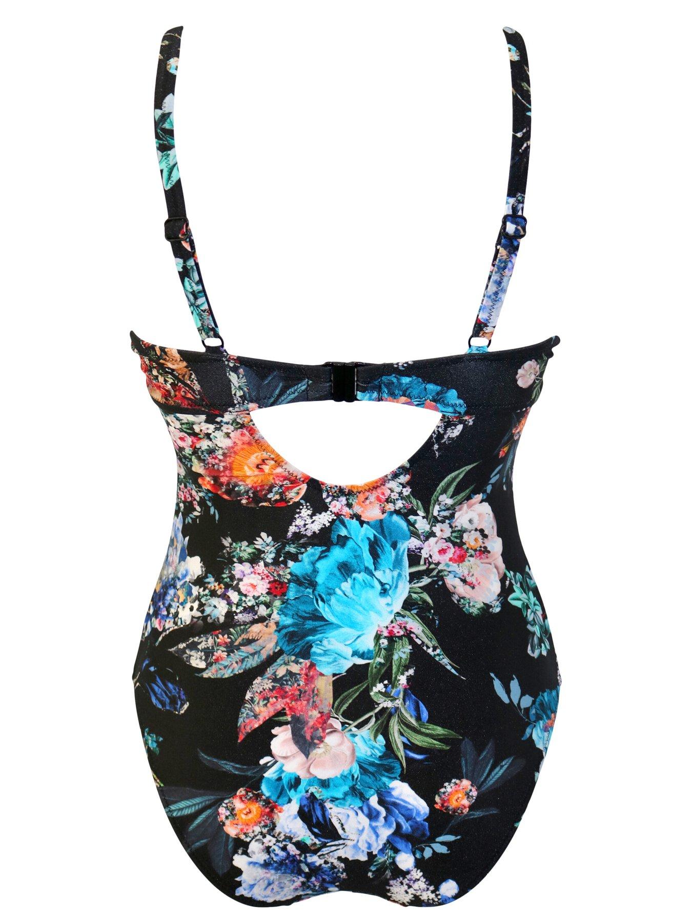 Image 4 of 4 of Pour Moi Lisbon Underwired Non-Padded Swimsuit - Black/Multi
