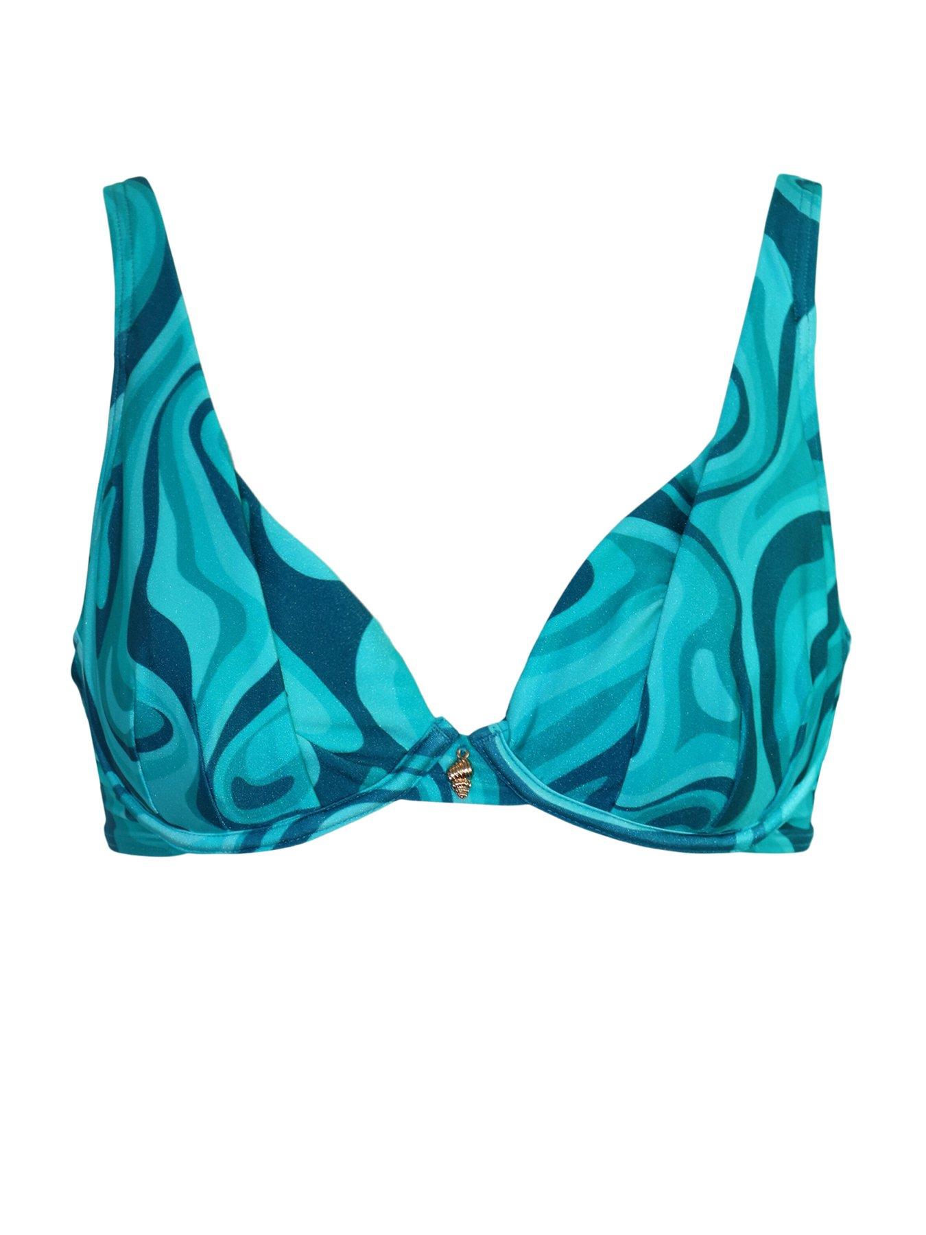 Image 3 of 4 of Pour Moi Seychelles Non-Padded Underwired Bikini Top - Blue