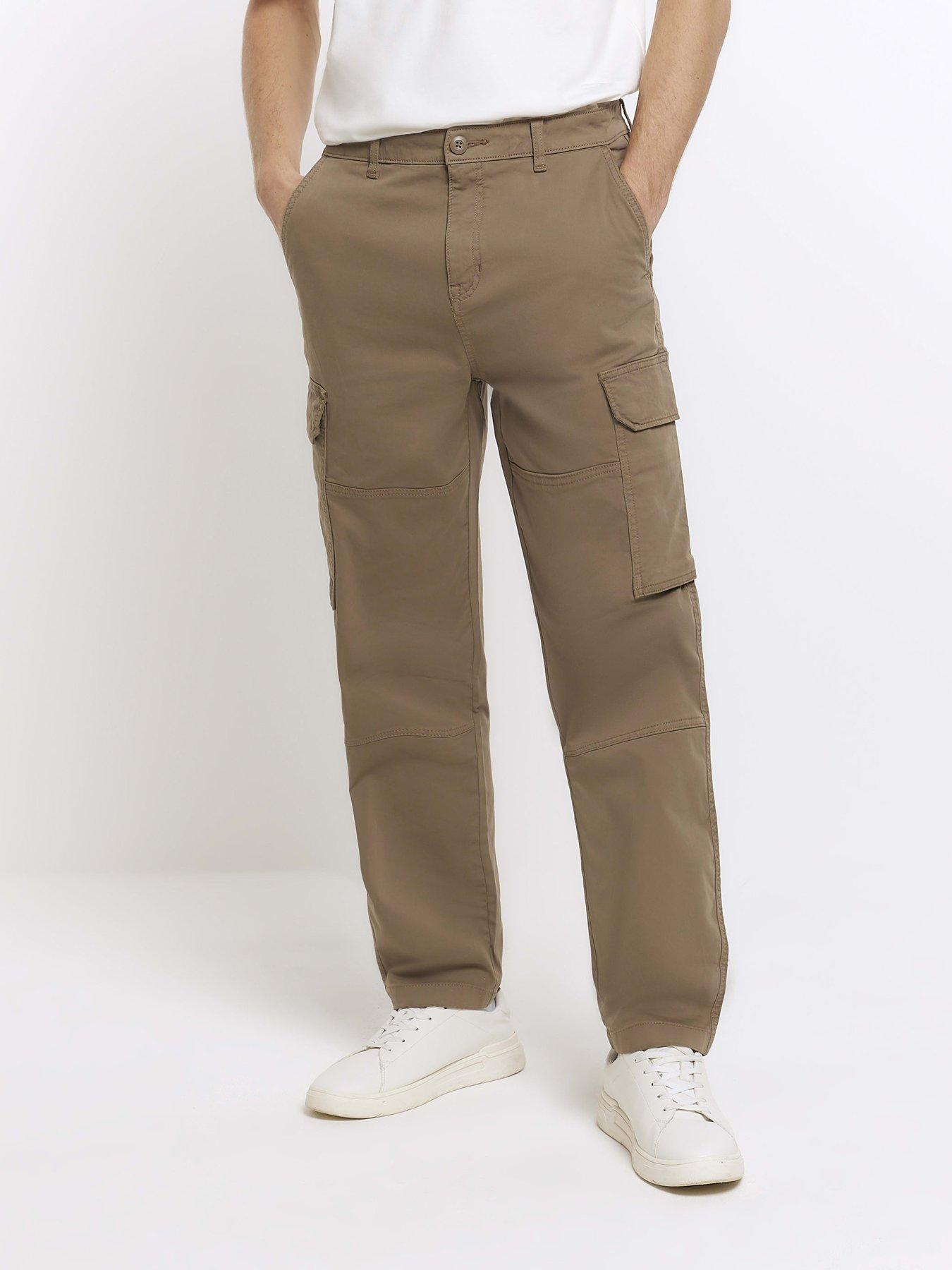 undefined Regular Fit Utility Cargo Trousers - Natural