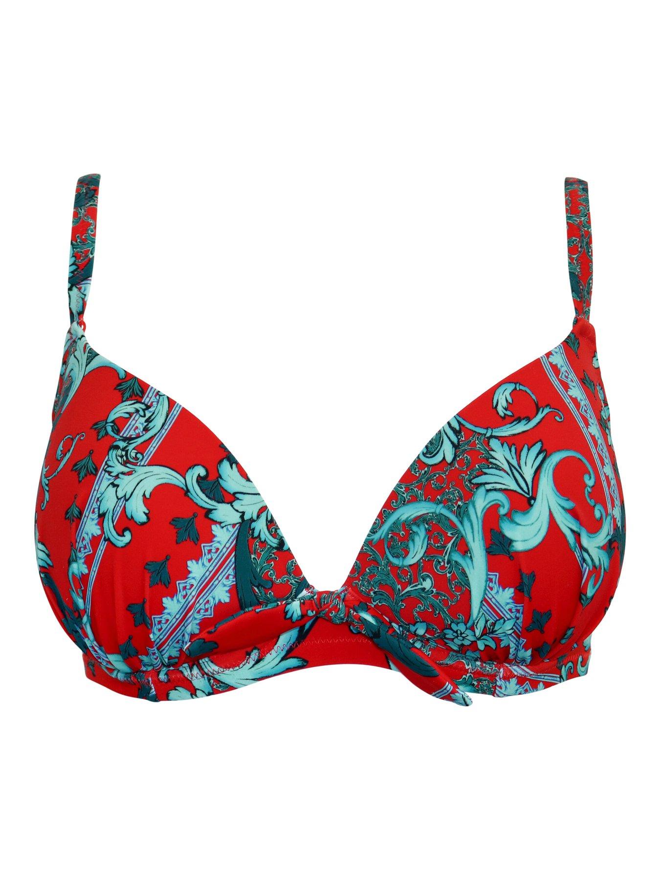 Image 3 of 4 of Pour Moi Cannes Boost Push-Up Padded Underwired Top - Red