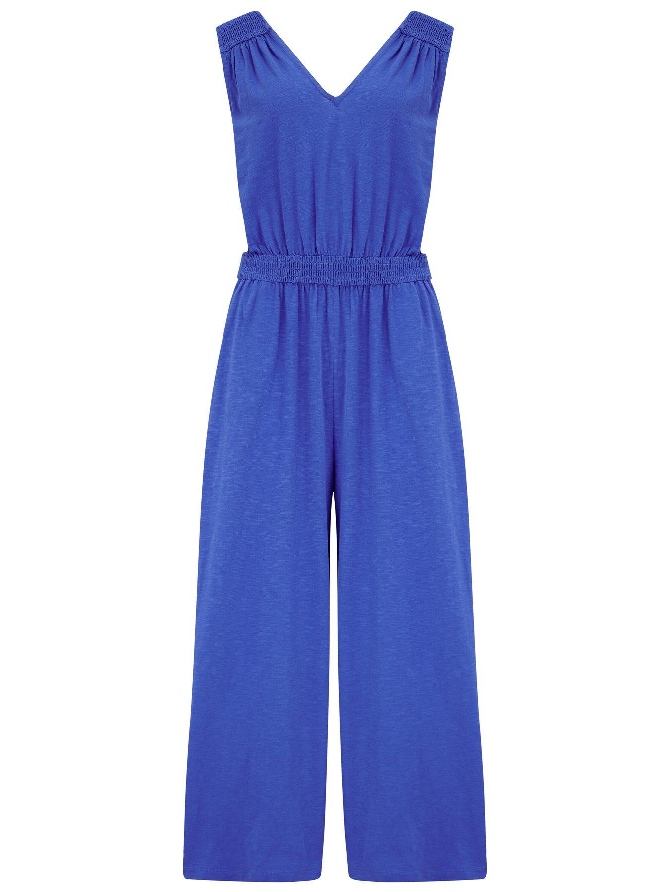 Pour Moi Maya Cotton Slub Jersey Built-Up Cropped Leg Jumpsuit | Very.co.uk