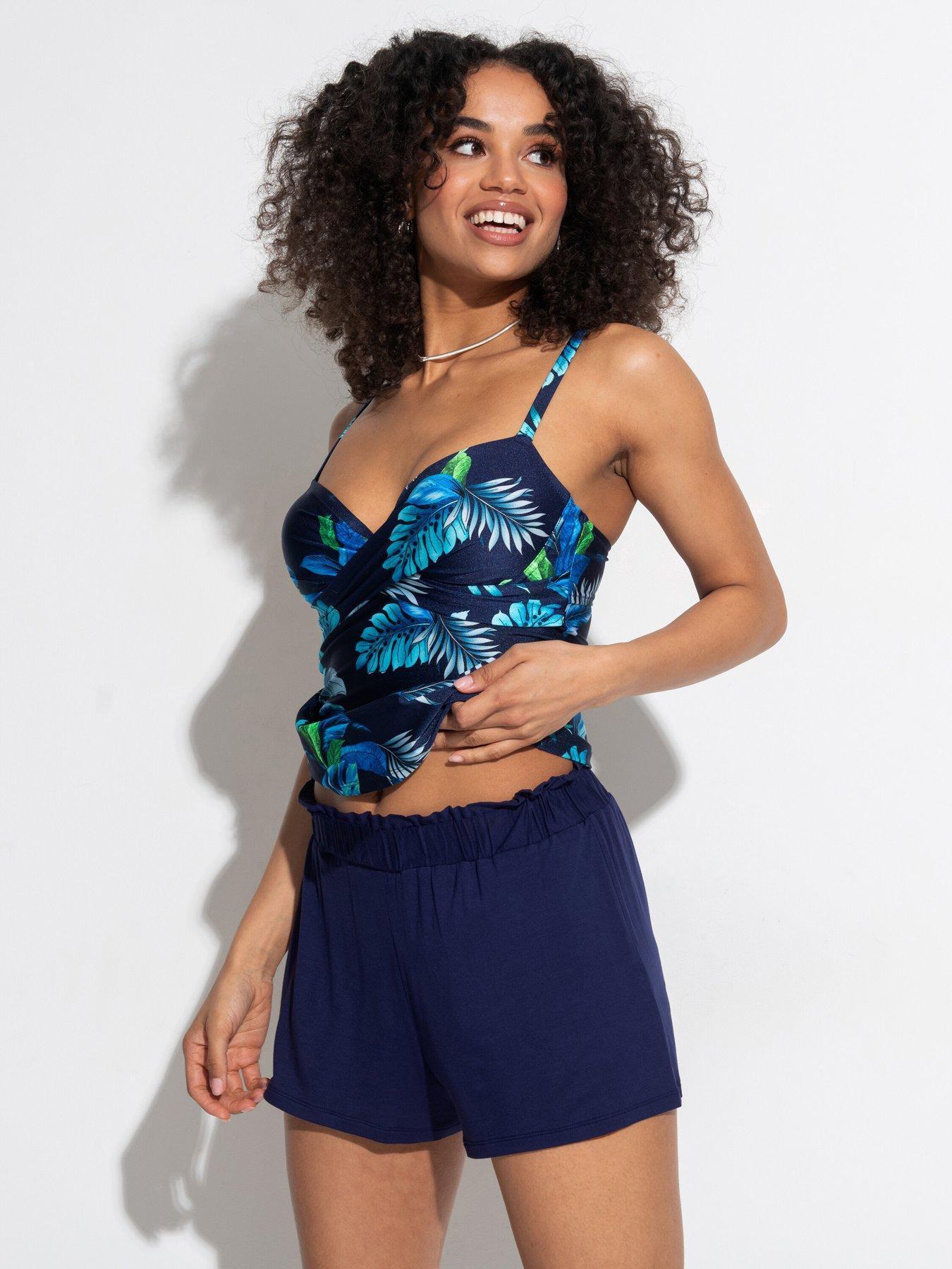 Pour Moi Jersey Beach Shorts Dark Blue Very