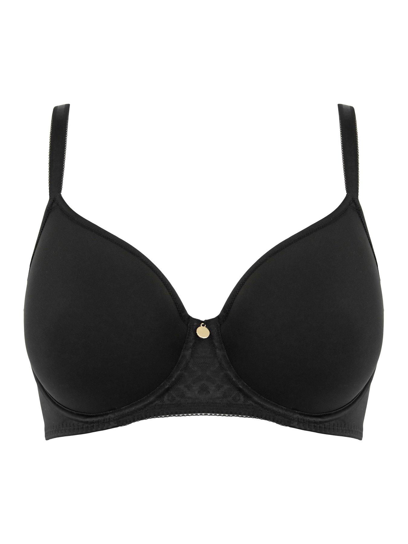 Pour Moi Effortless Super Soft Spacer T-Shirt Bra - Black | Very.co.uk