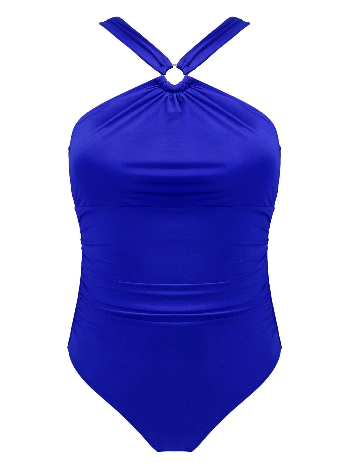 Image 3 of 4 of Pour Moi Samoa High Neck Ruched Tummy Control Swimsuit