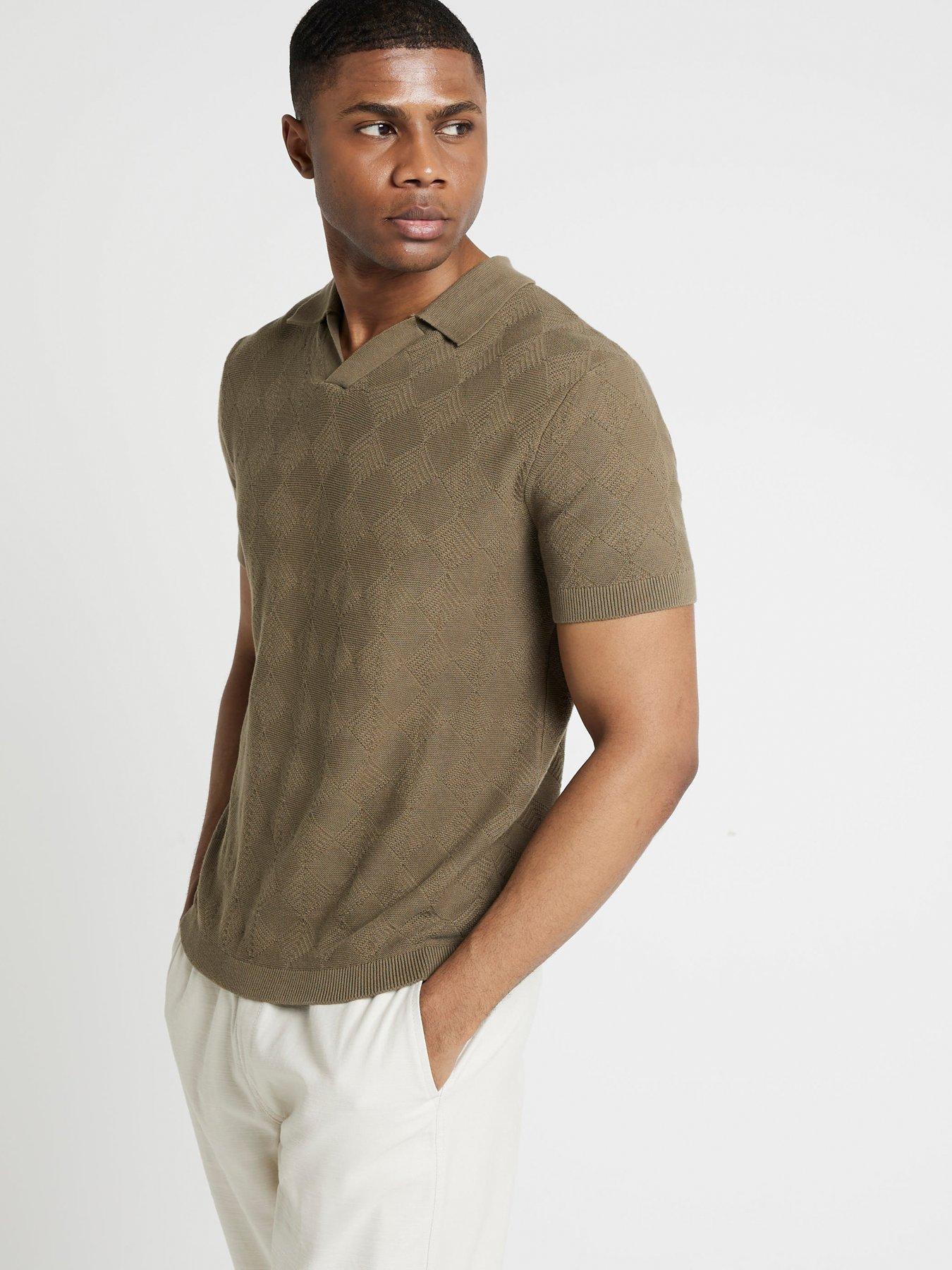 River Island Slim Fit Diamond Stitch Tshirt Very.co.uk