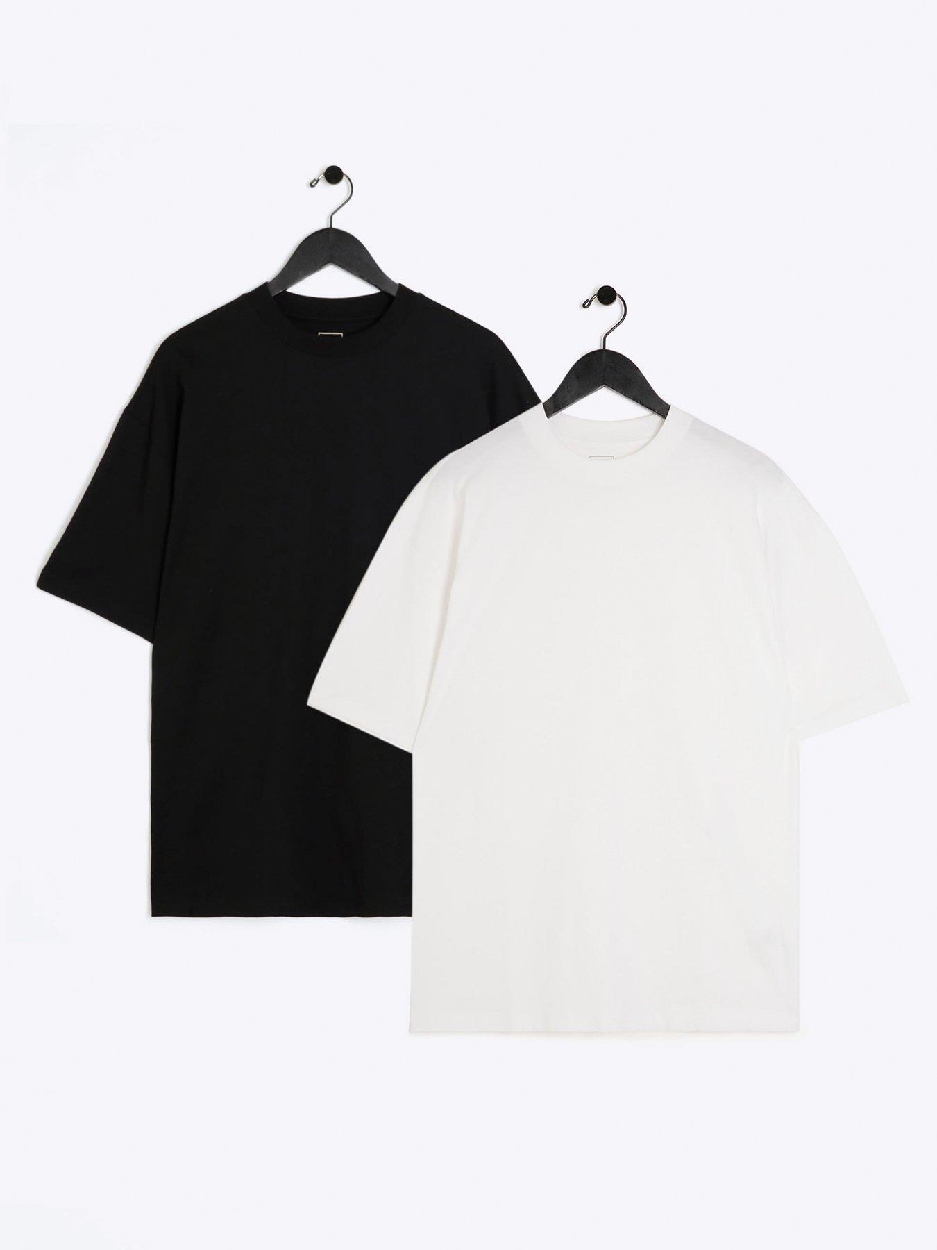 Plain black and white t shirt best sale