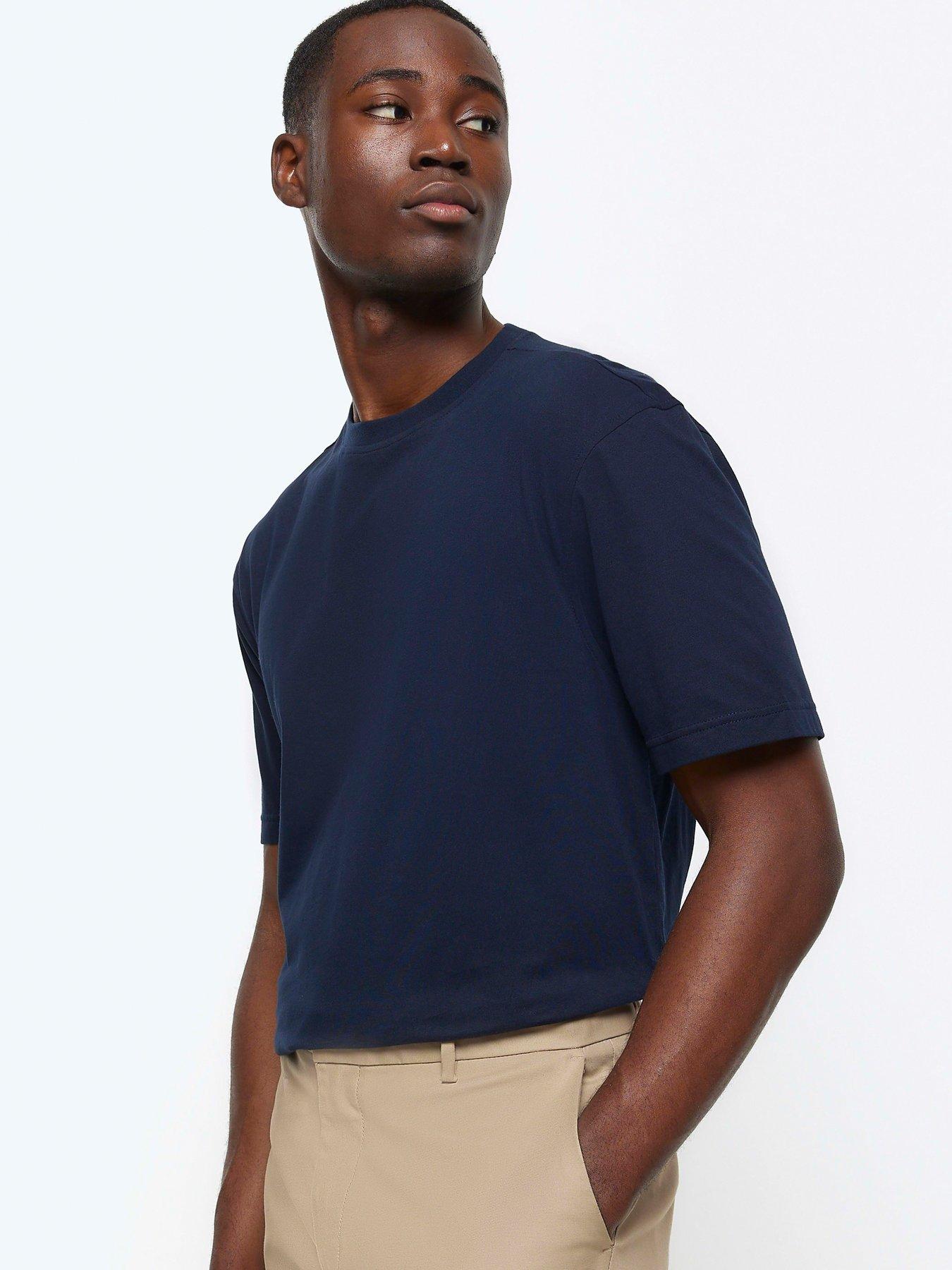 River Island 3pk Regular Fit Plain T-shirt Multi Very