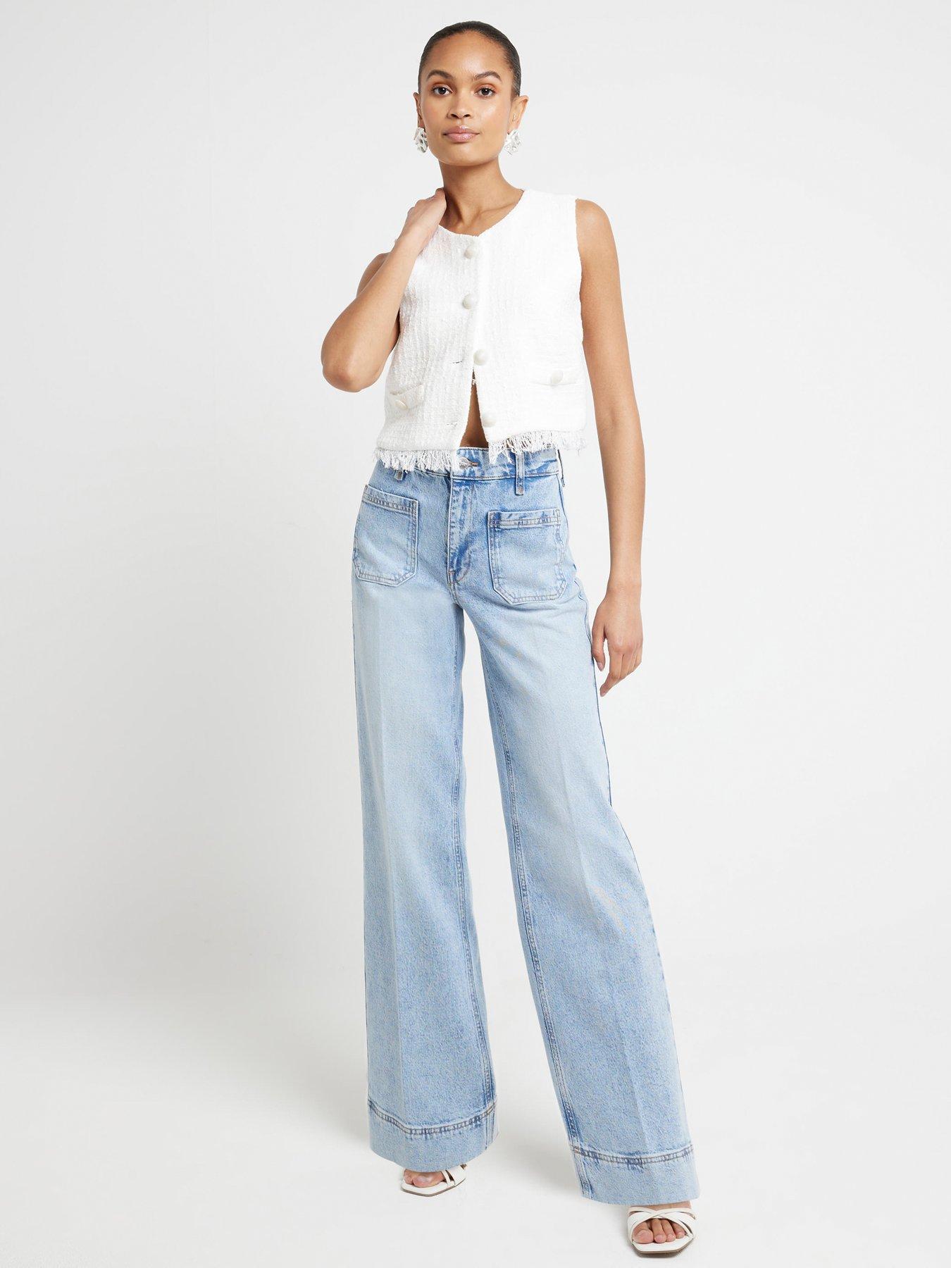 Fashion wide leg jeans womens uk