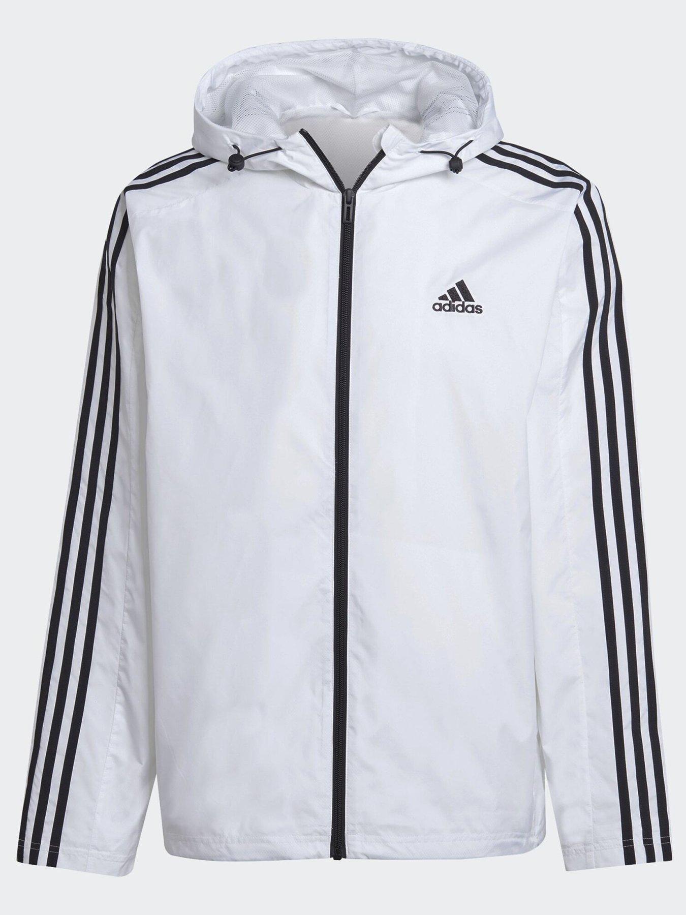 adidas Essentials 3 Stripes Woven Windbreaker White Very