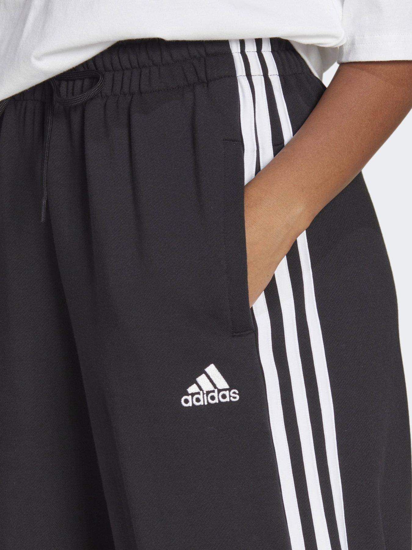 adidas Essentials 3-Stripes French Terry Loose-Fit Pants | Very.co.uk