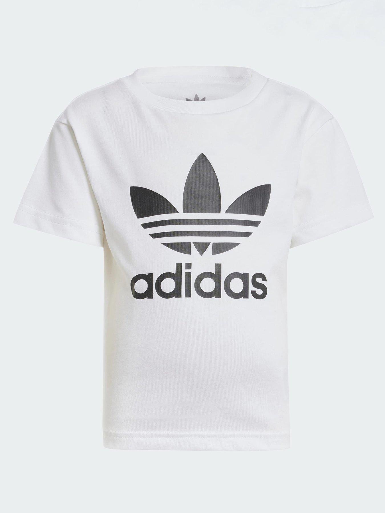 Boys, adidas Originals Adicolor Trefoil Tee Kids, White, Size 7-8 Years