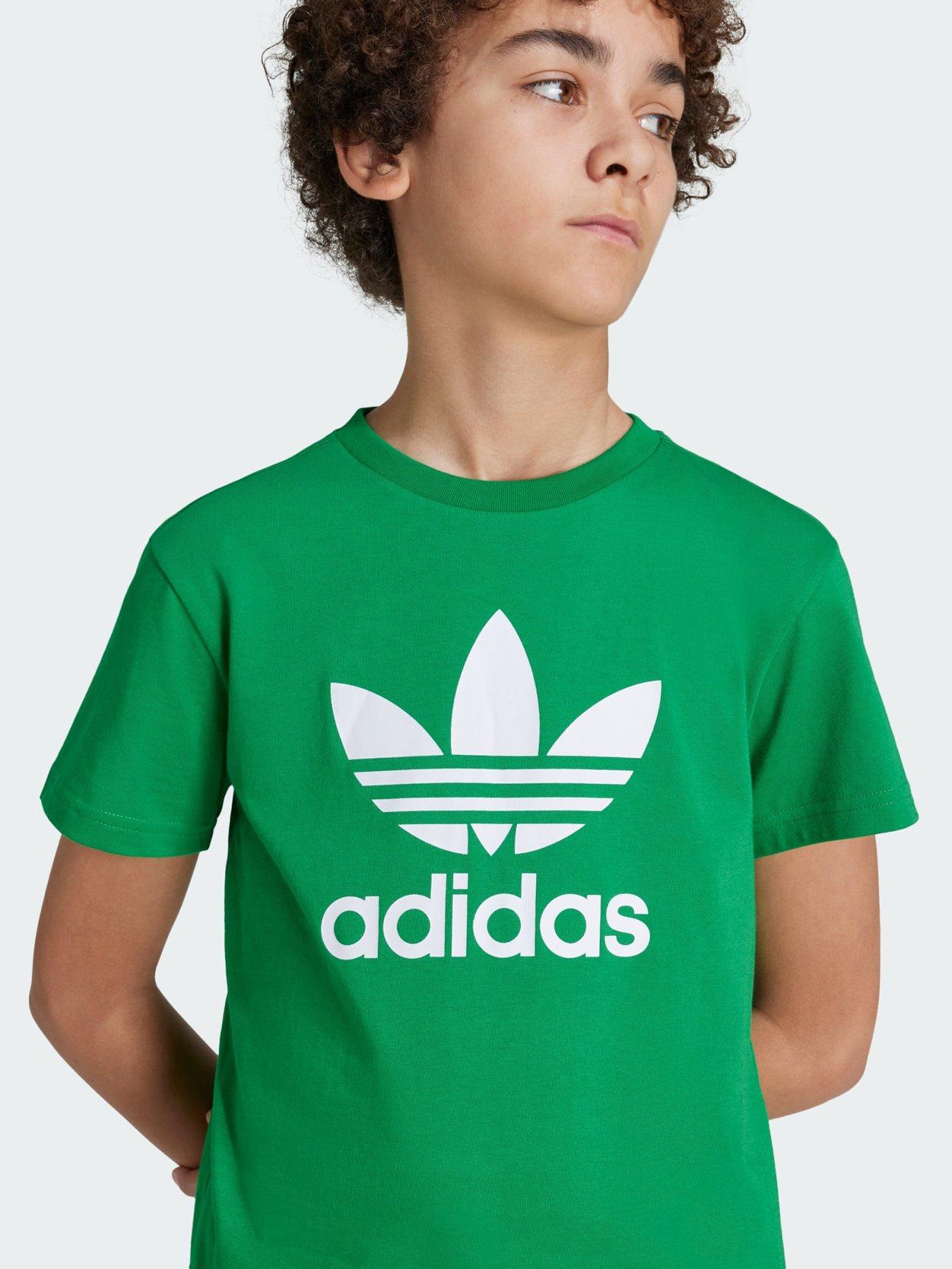 adidas Originals Trefoil Tee Kids - Green | Very.co.uk