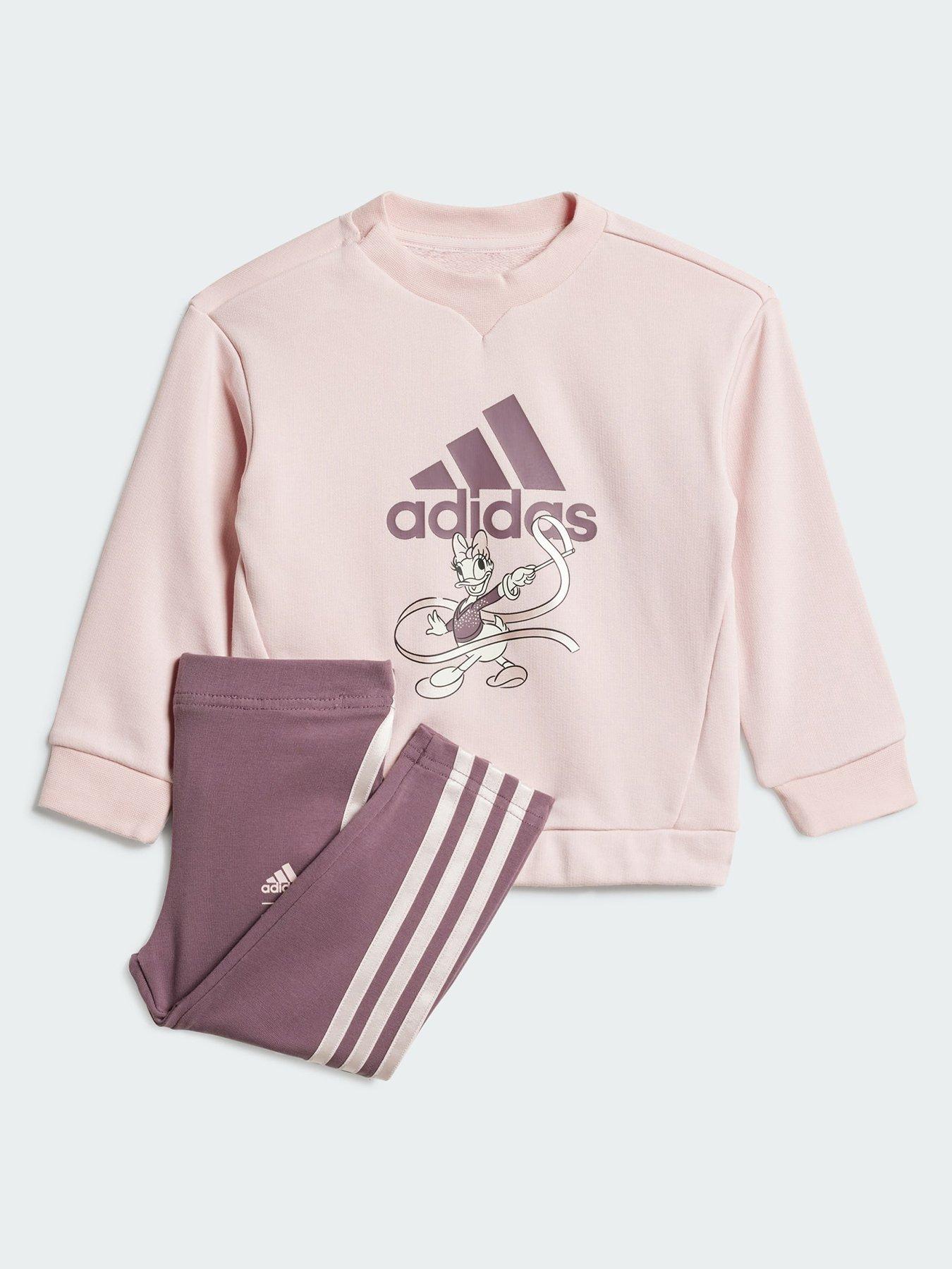 Girls pink adidas tracksuit best sale