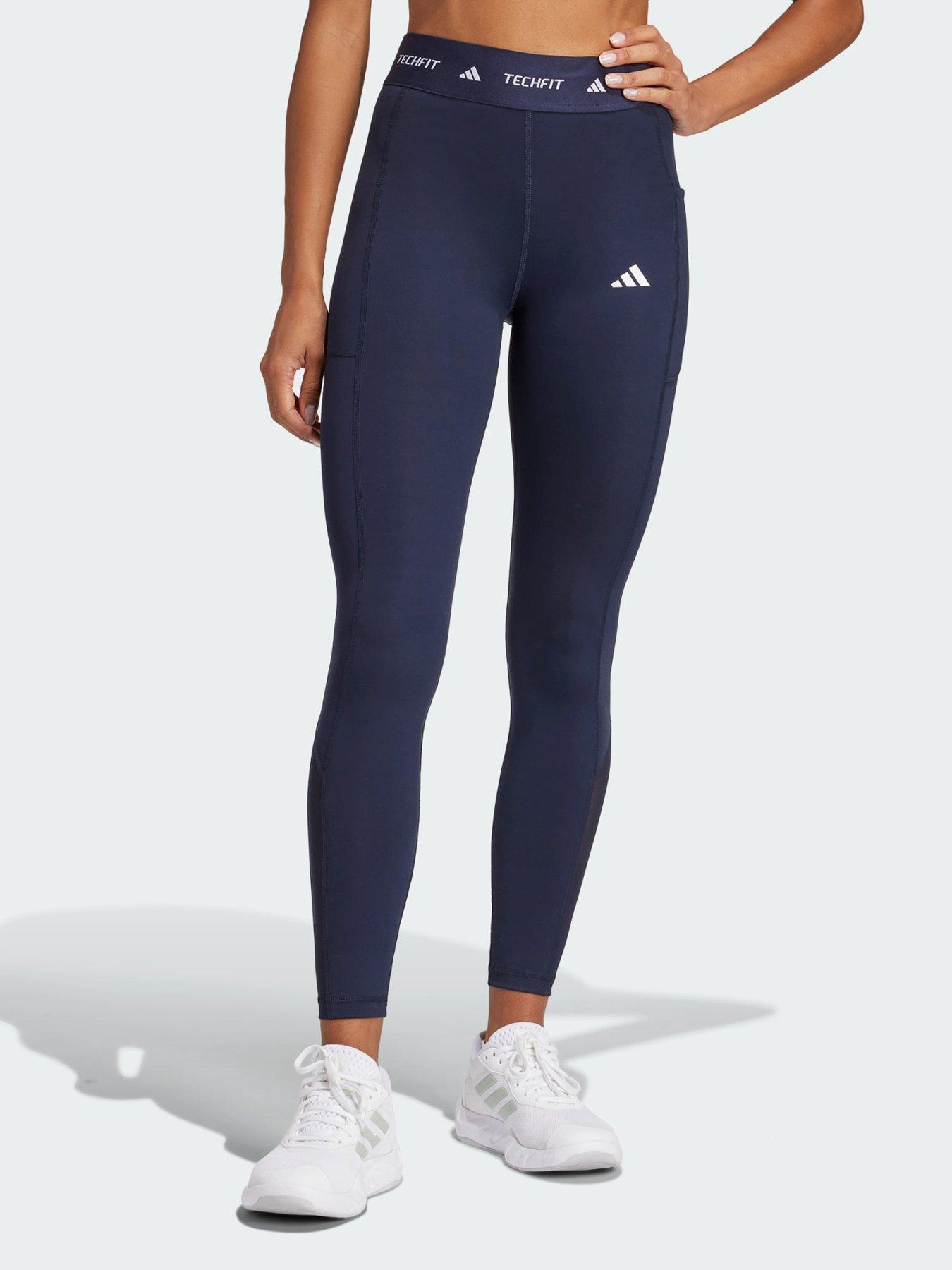 adidas Techfit Stash Pocket Full-Length Leggings, Teal, Size Xs, Women