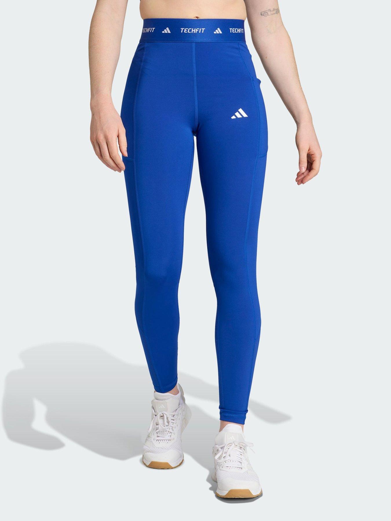 adidas Techfit Stash Pocket Full-Length Leggings - Blue