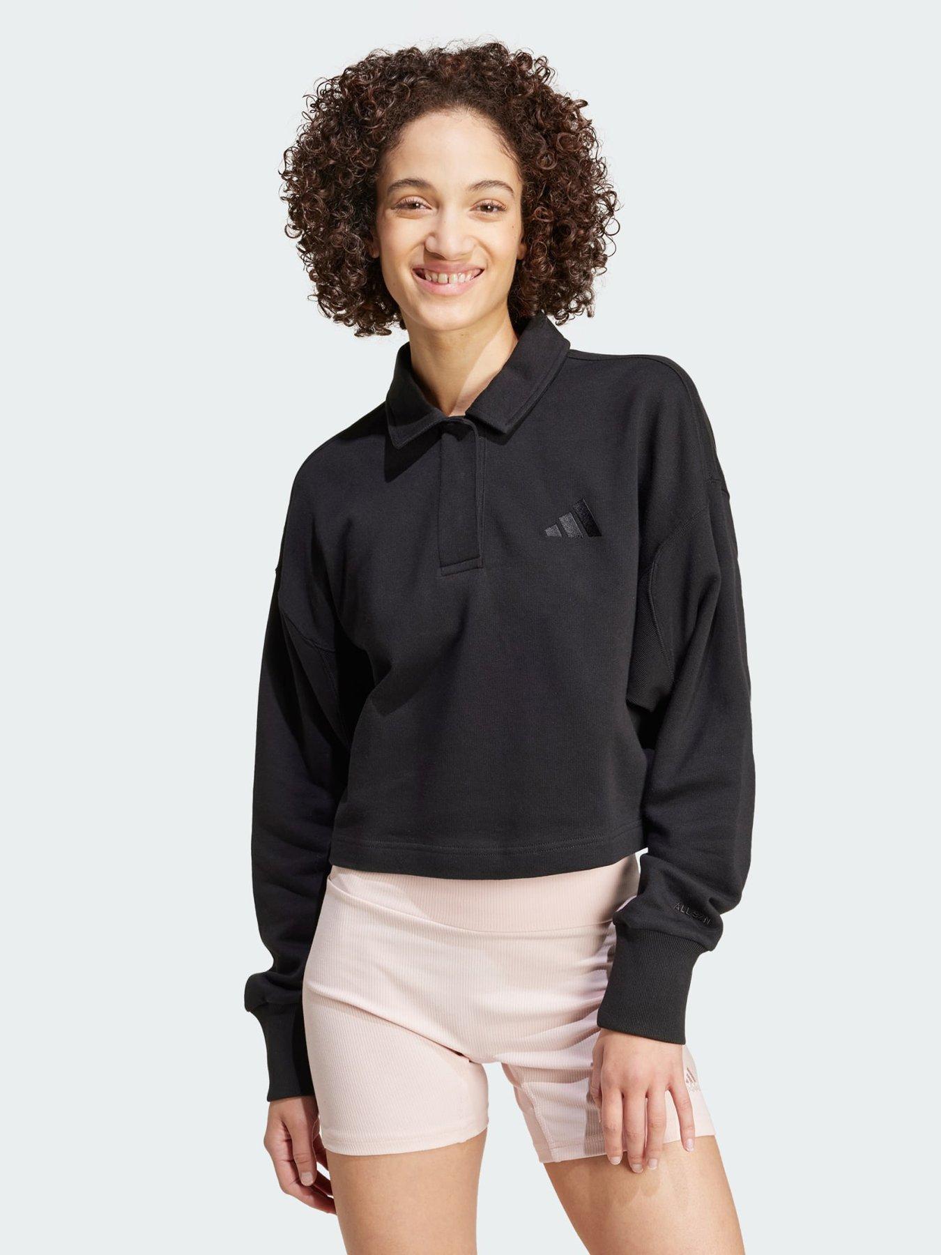 undefined ALL SZN French Terry Polo Sweatshirt - Black