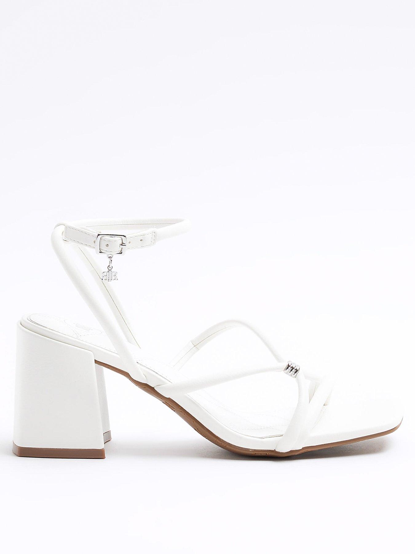 River Island Strappy Heeled Sandals - White | Very.co.uk