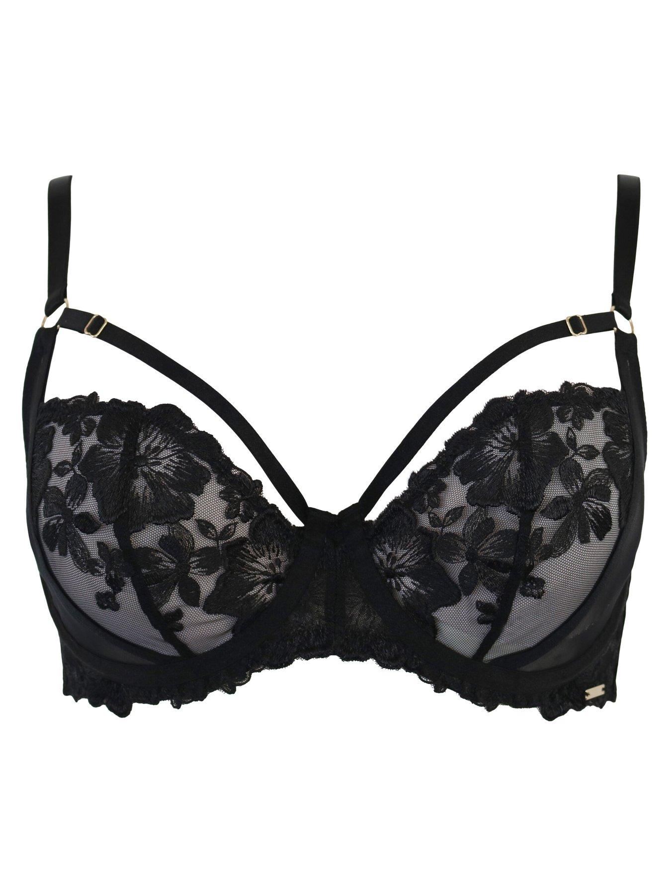 Image 3 of 4 of Pour Moi India Bold Floral Embroidery Non-Padded Bra