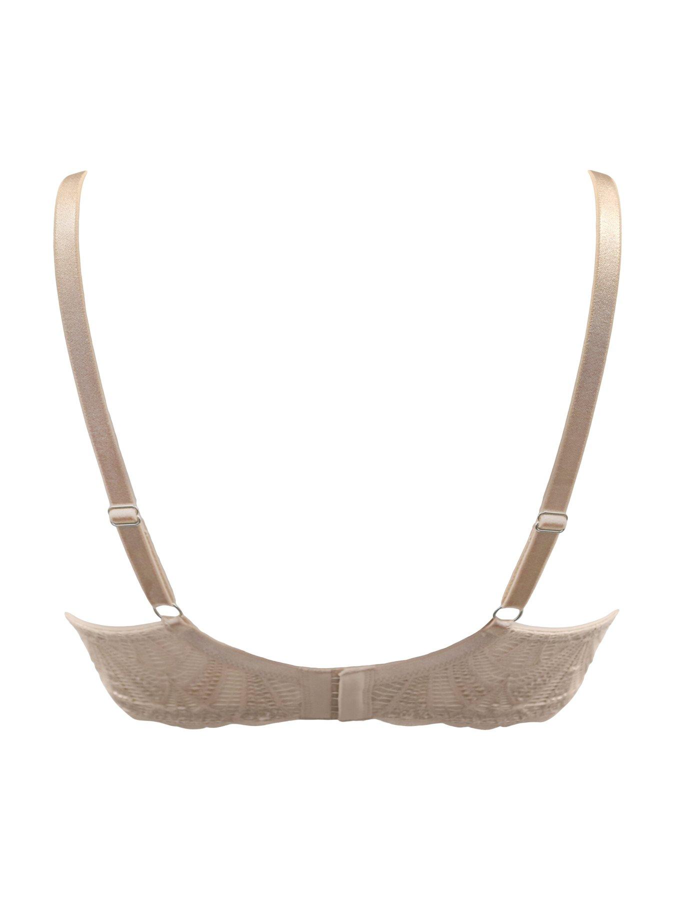 Image 4 of 4 of Pour Moi New Romance Padded Push-Up Plunge Bra - Beige