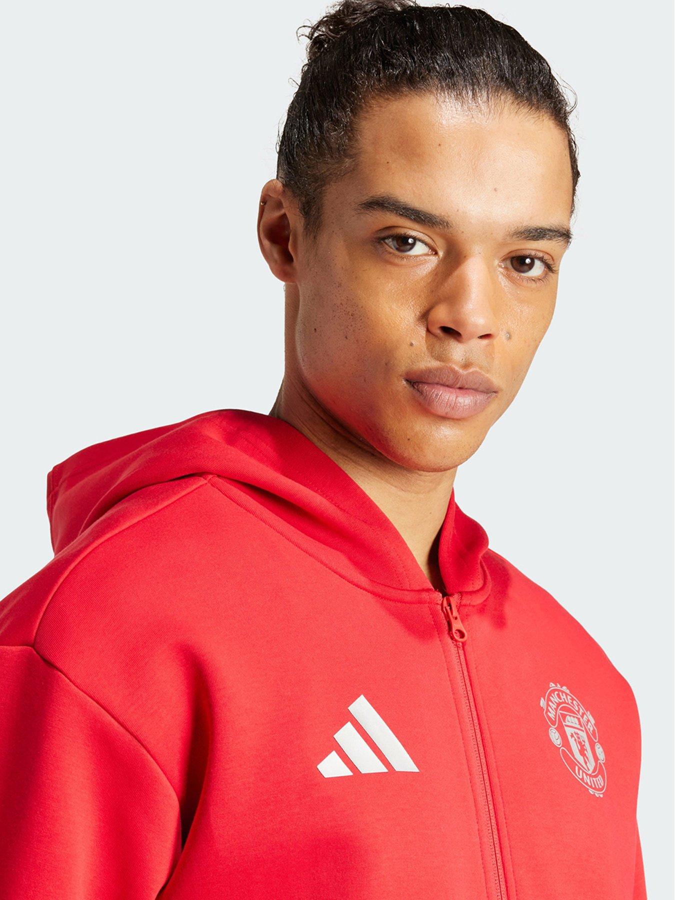 adidas Originals Manchester United Anthem Jacket - Red | Very.co.uk