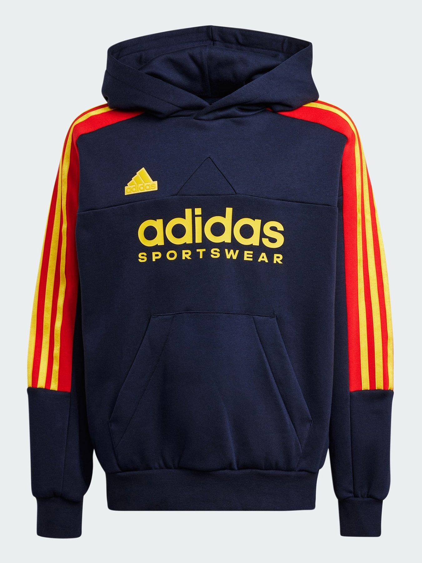 Blue and yellow adidas hoodie hotsell