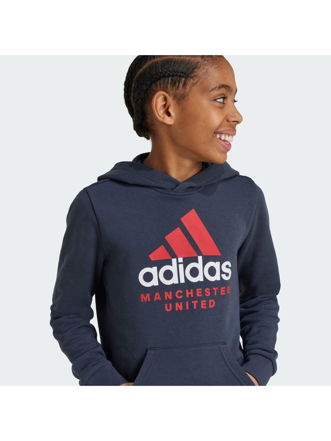 adidas Originals Manchester United Hoodie Kids Grey Very