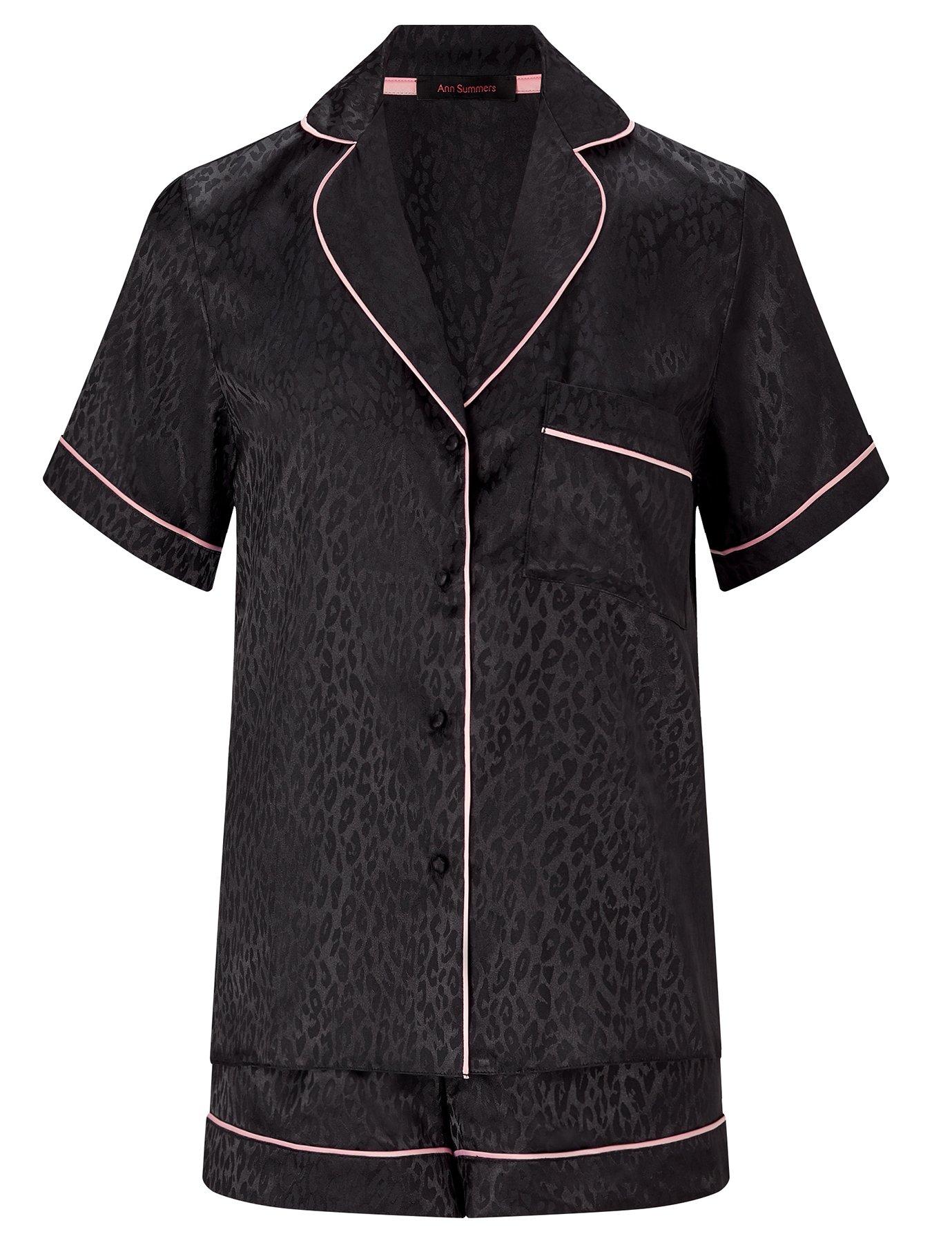 Image 3 of 4 of Ann Summers Signature Satin PJ Set - Black
