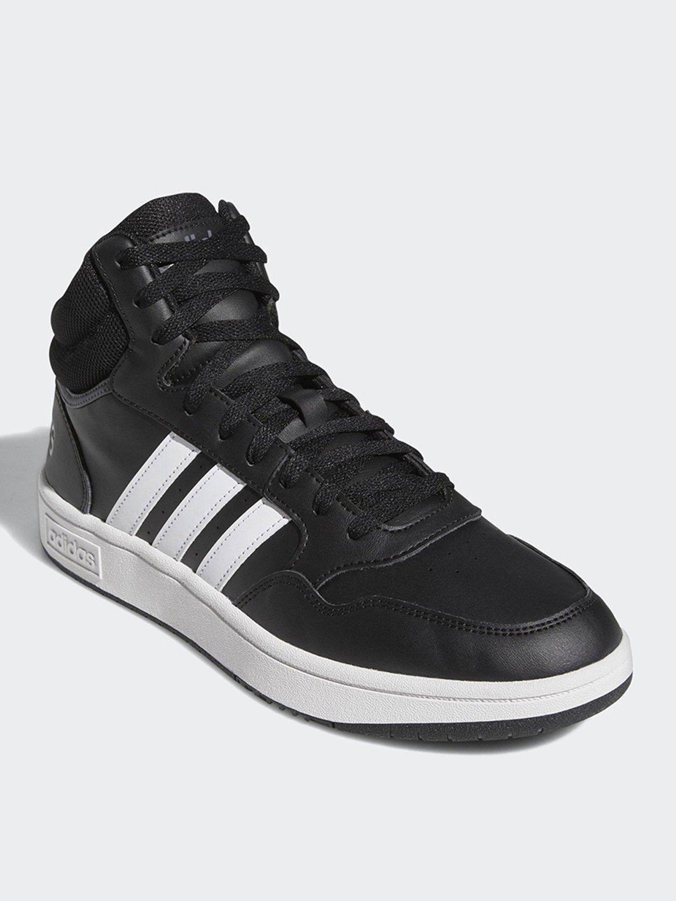 adidas Hoops 3.0 Mid Lifestyle Basketball Classic Vintage Shoes Black Very