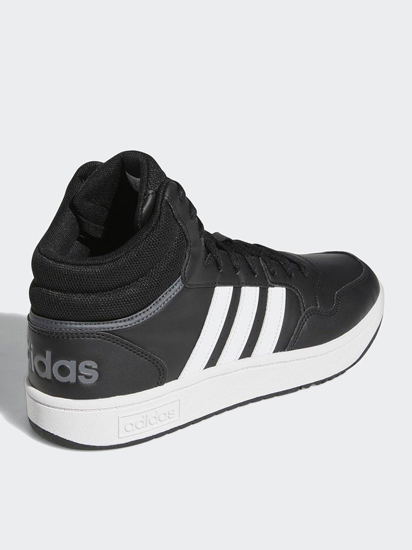 adidas Hoops 3.0 Mid Lifestyle Basketball Classic Vintage Shoes Black Very