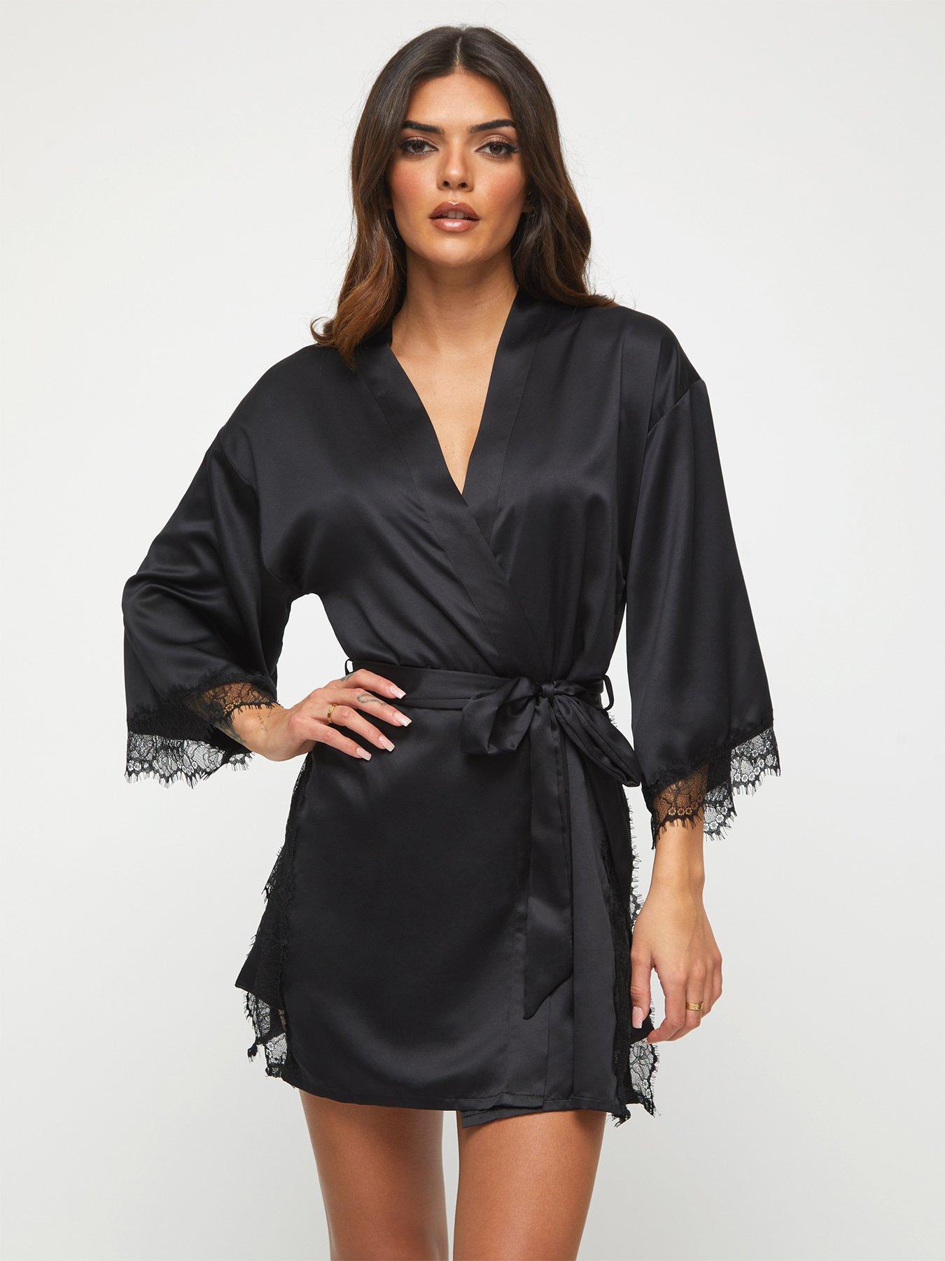 Image 1 of 4 of Ann Summers Cherryann&nbsp;Robe - Black