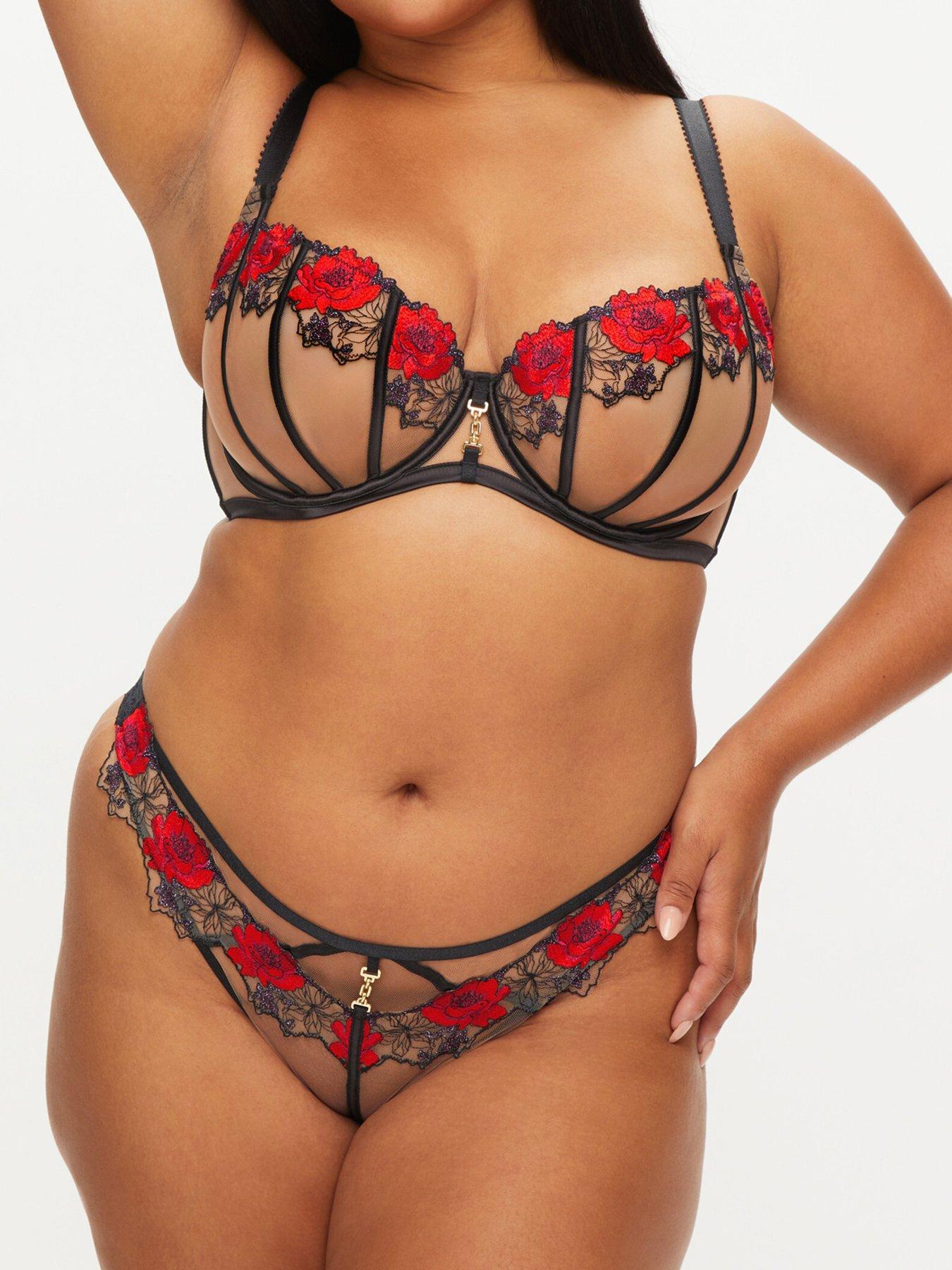 Image 1 of 2 of Ann Summers Caged Rose Non Padded Fuller Bust Balcony Bra