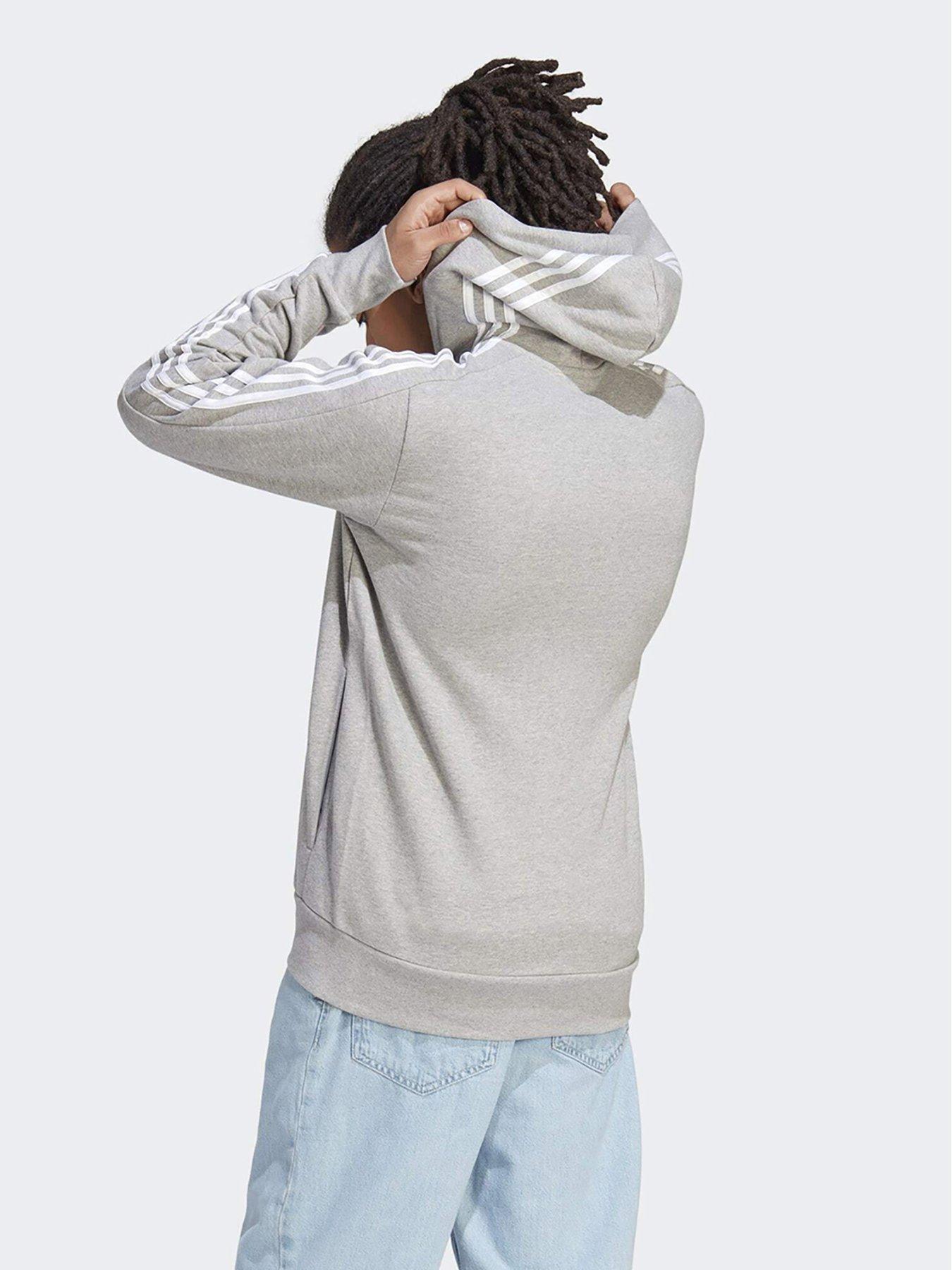 Image 2 of 5 of adidas Essentials French Terry 3-Stripes Full-Zip Hoodie - Green