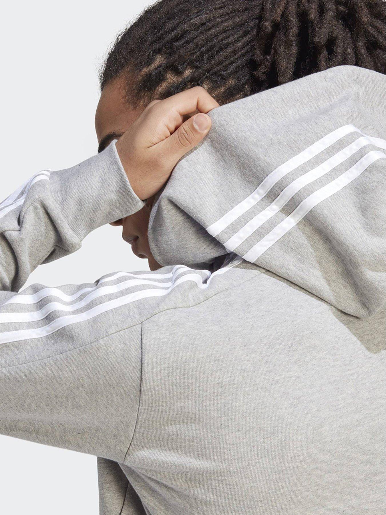 Image 3 of 5 of adidas Essentials French Terry 3-Stripes Full-Zip Hoodie - Green