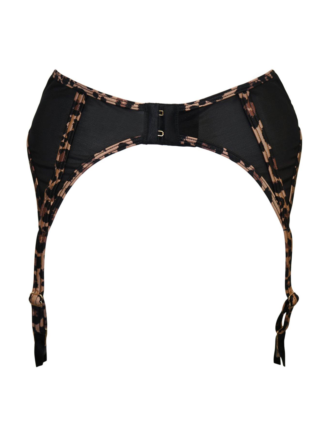 Image 4 of 4 of Pour Moi India Leopard Embroidered Suspender