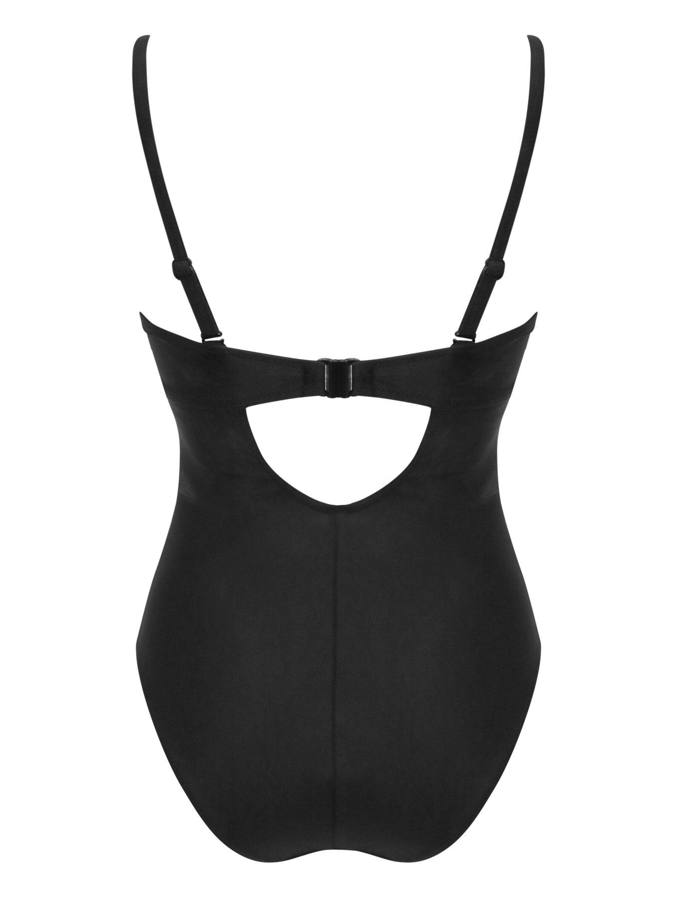 Image 2 of 4 of Pour Moi Fifth Avenue Underwired Padded Strapless Swimsuit - Black/White