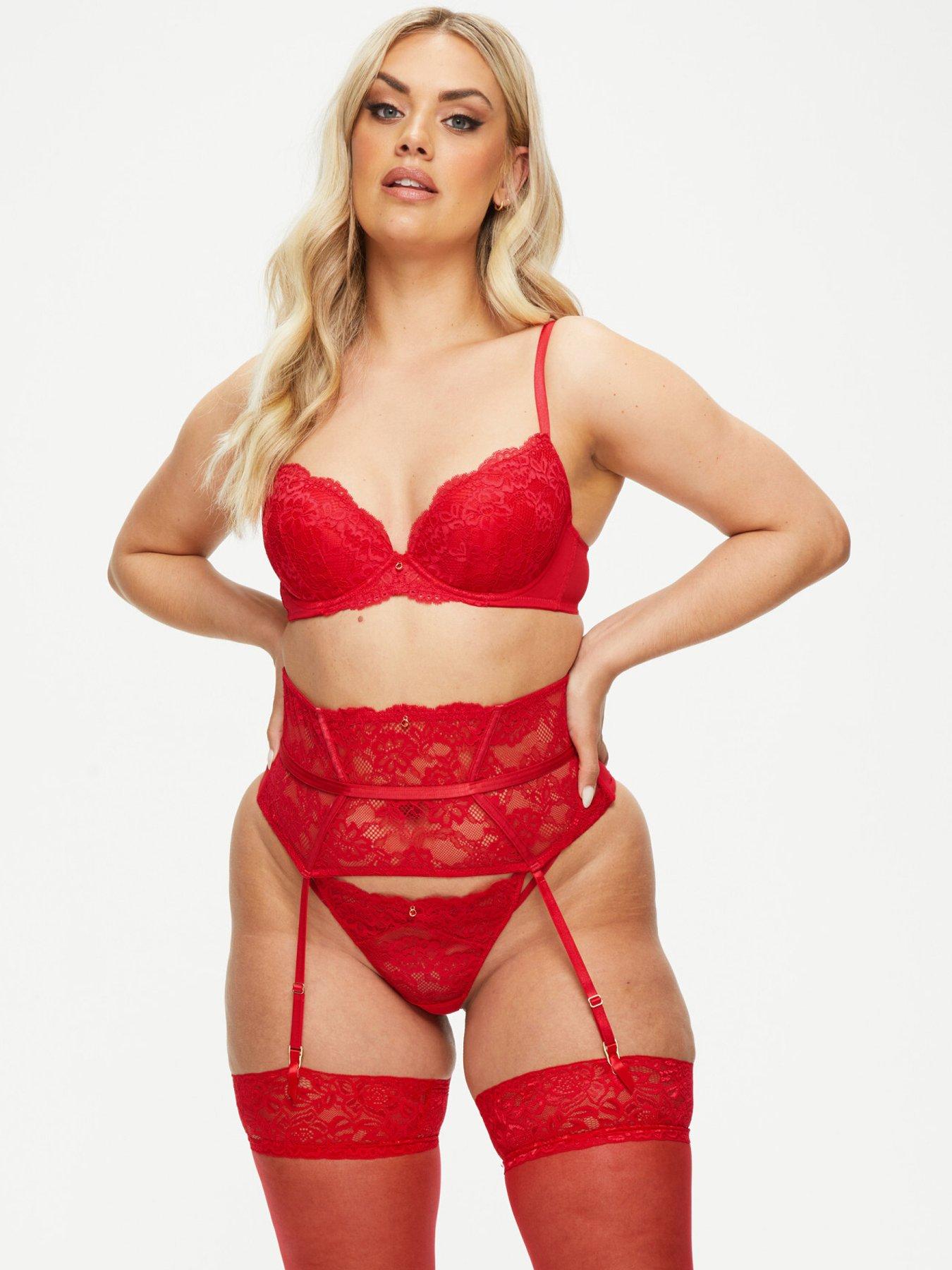 Ann Summers Bras Sexy Lace Planet Plunge Bra, Red, Size 32C, Women