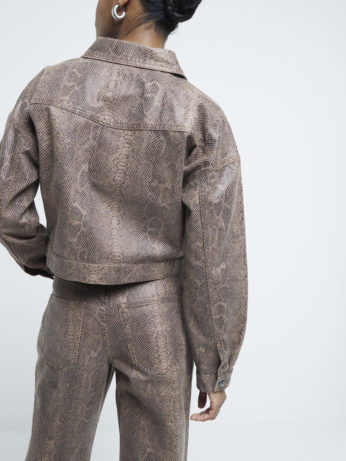 River Island Relaxed Straight Fit Snake Print Jeans Very