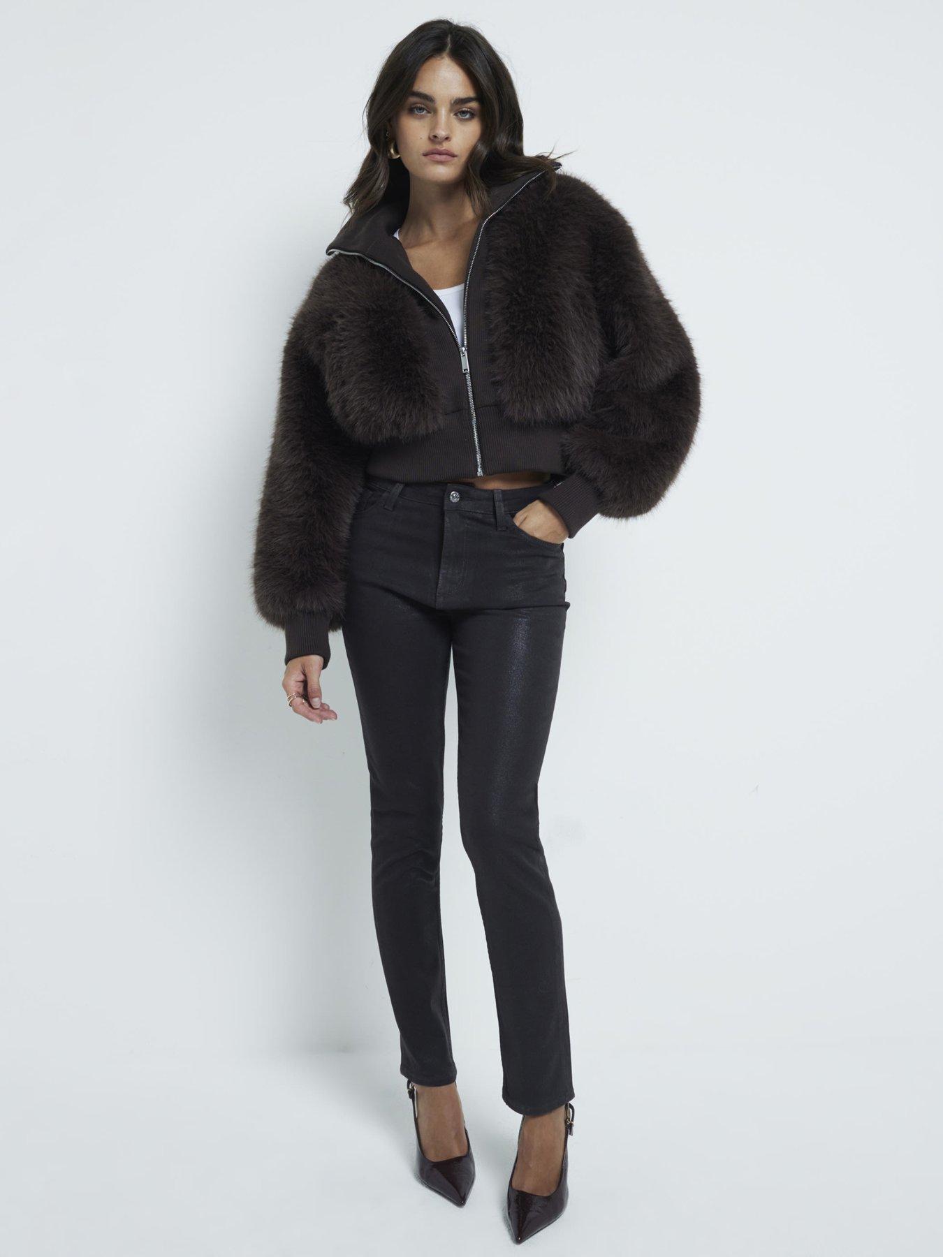 River Island High Waisted Slim Straight Jeans
