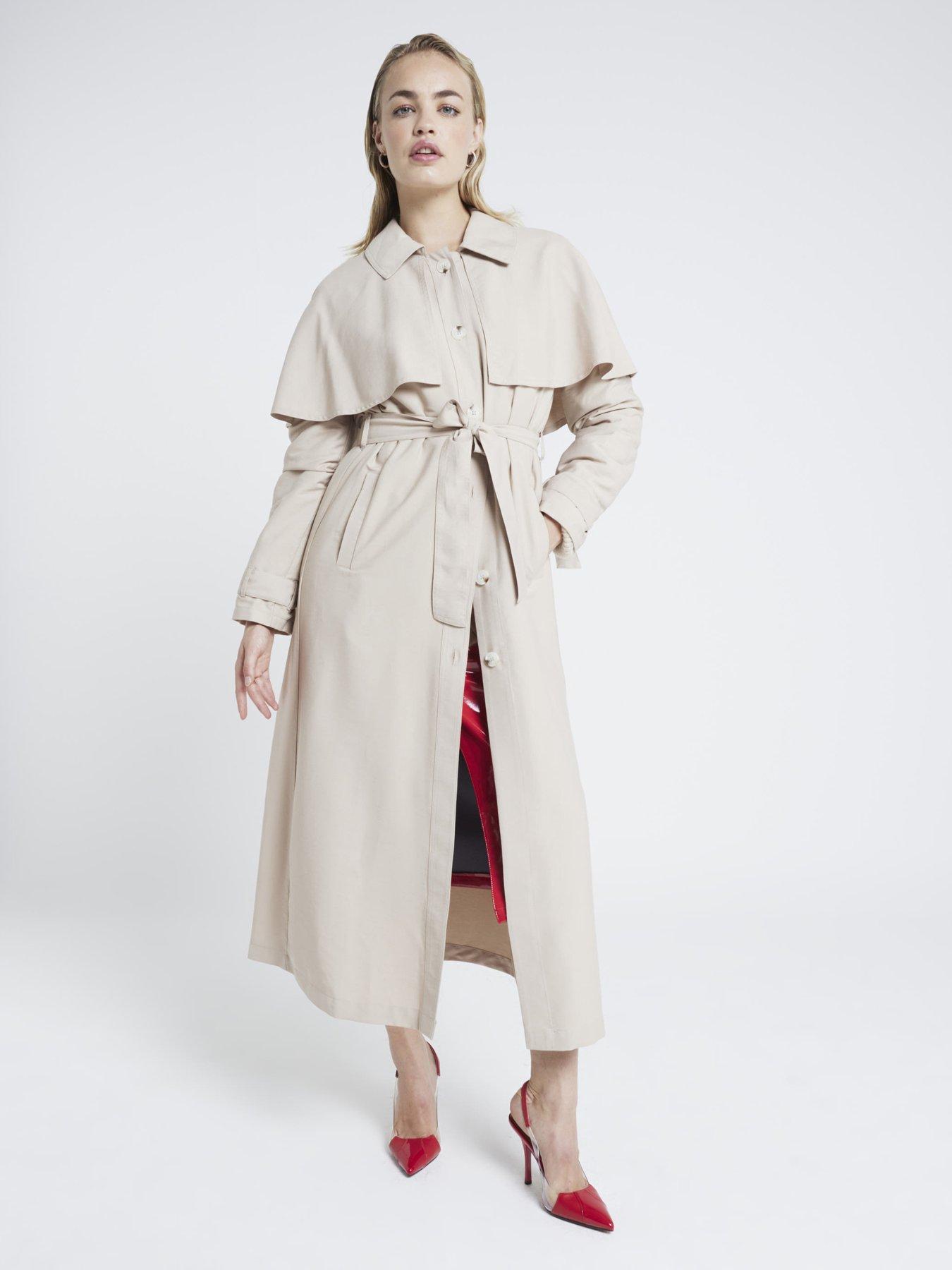 River Island Belted Longline Cape Trench Coat Very