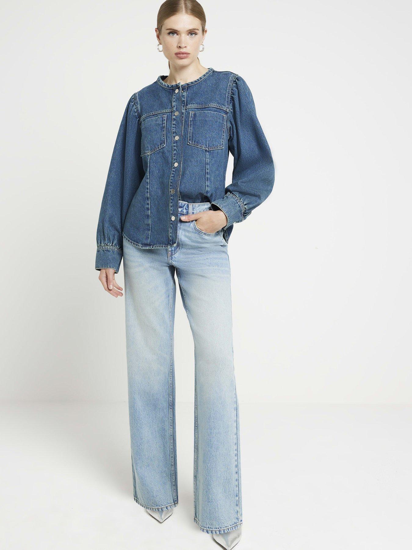 River Island High Waisted Relaxed Straight Jeans
