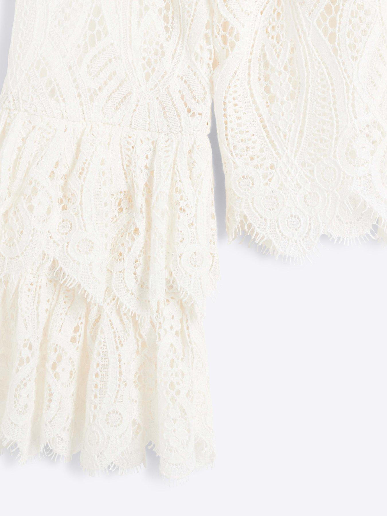 Image 5 of 5 of River Island Lace Frill Long Sleeve Blouse