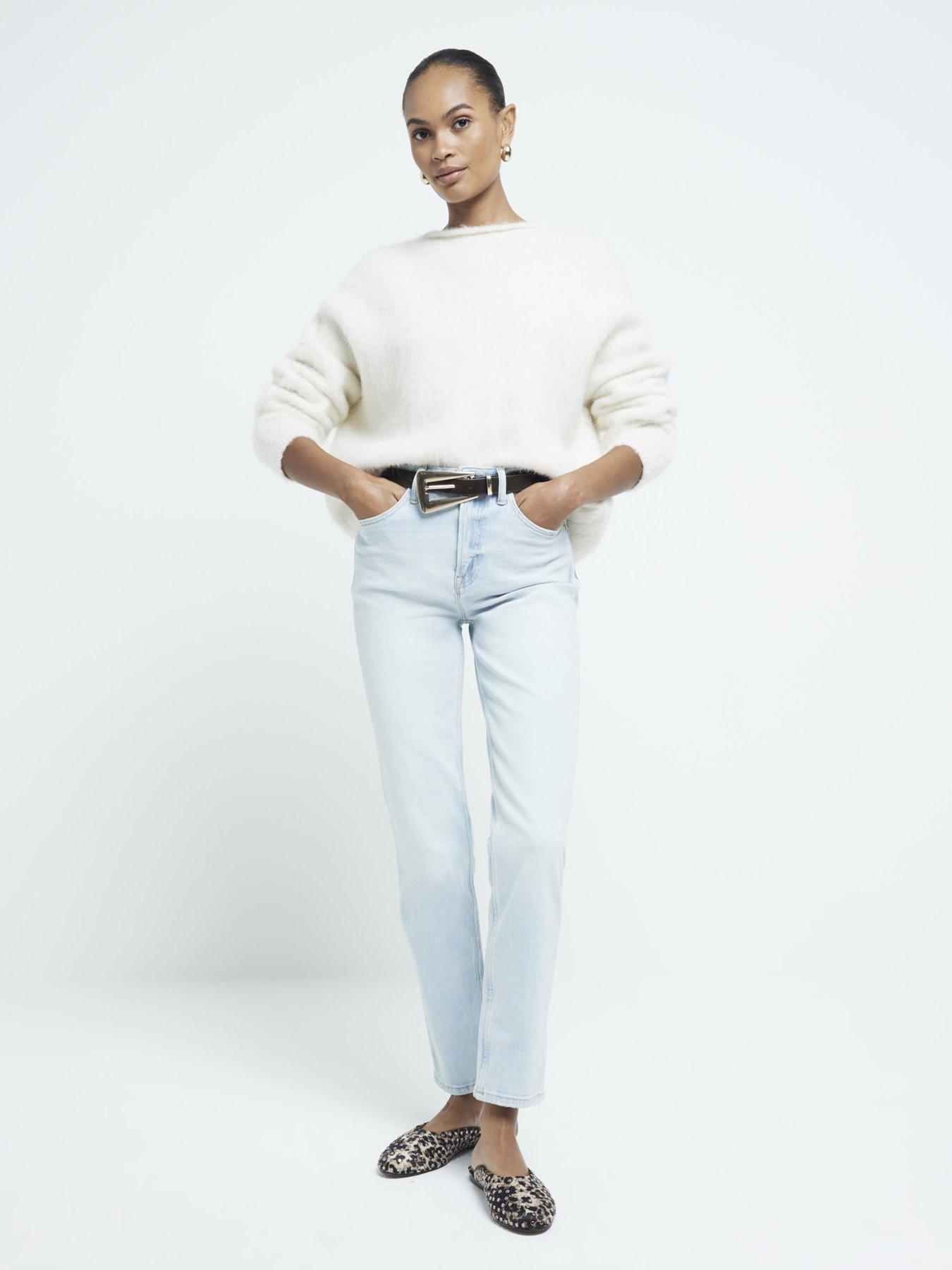 River Island High Waisted Slim Straight Jeans
