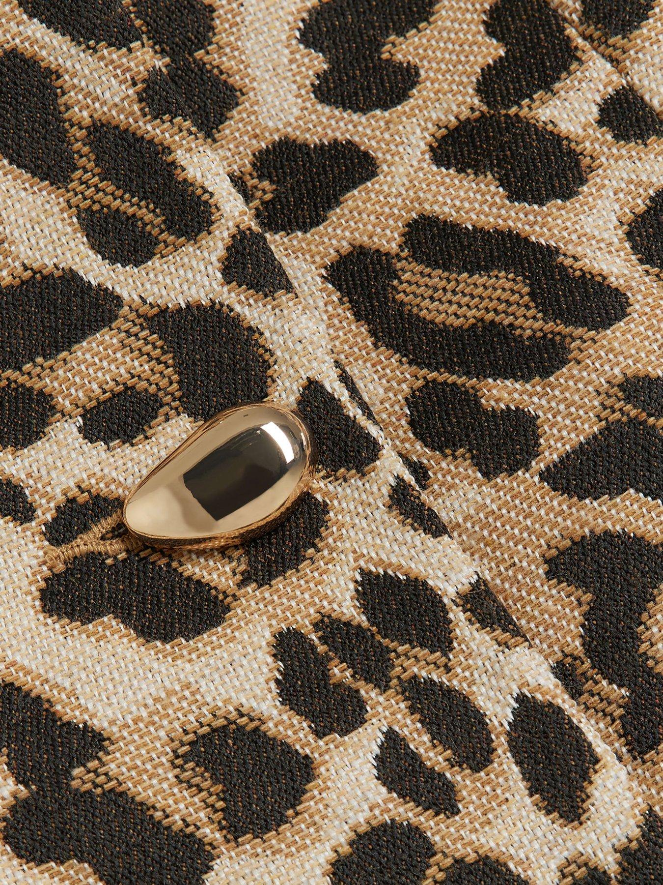 River Island Petite Leopard Sculpted Cocoon Jacket Very